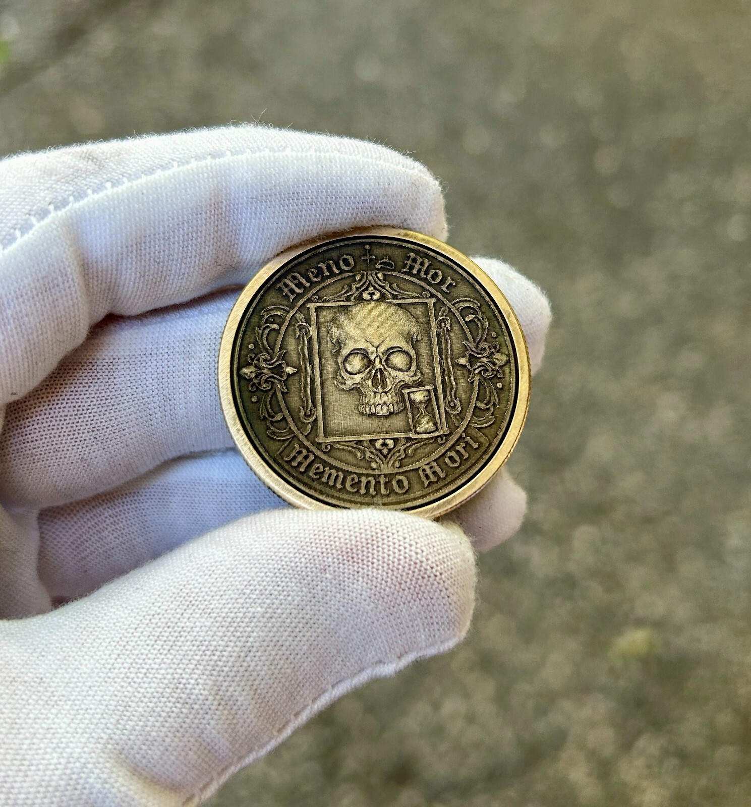 Memento Mori Coin | Solid Brass | 40MM | Engraved in USA | Challenge Coin |