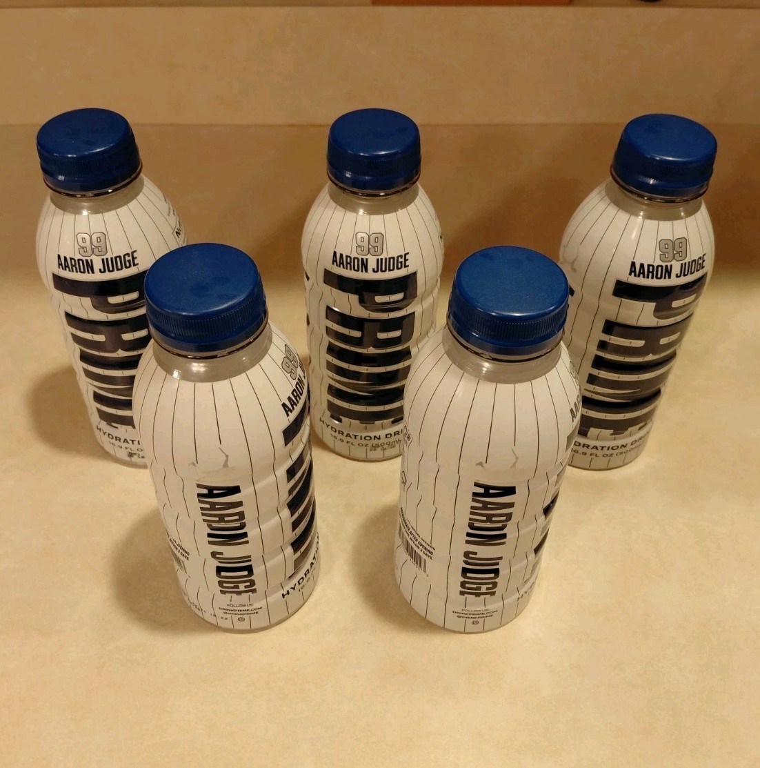 Sealed Prime Hydration Aaron Judge Limited Edition White NY Yankees Bottle Lot