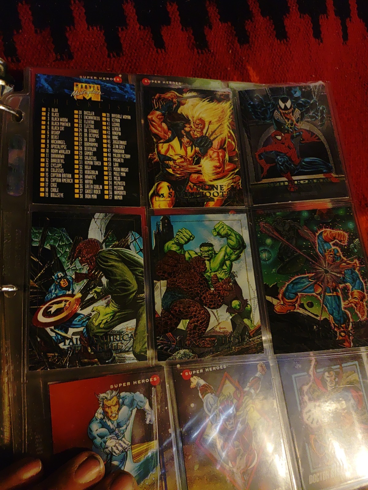 Binder Of Marvel Cards With Insert Cards Excellent Condition