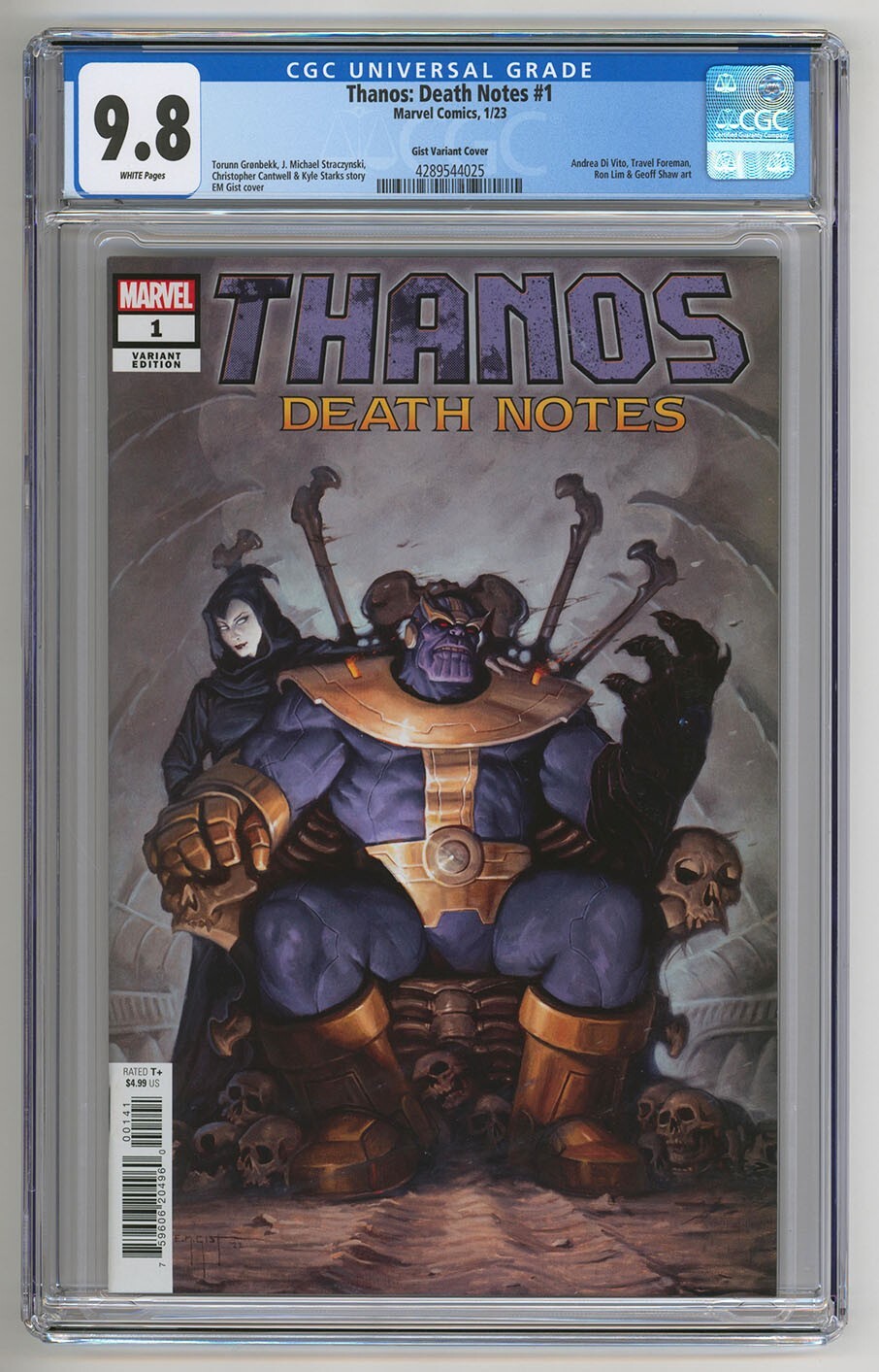 THANOS DEATH NOTES #1 EM Gist 1:100 Variant CGC 9.8