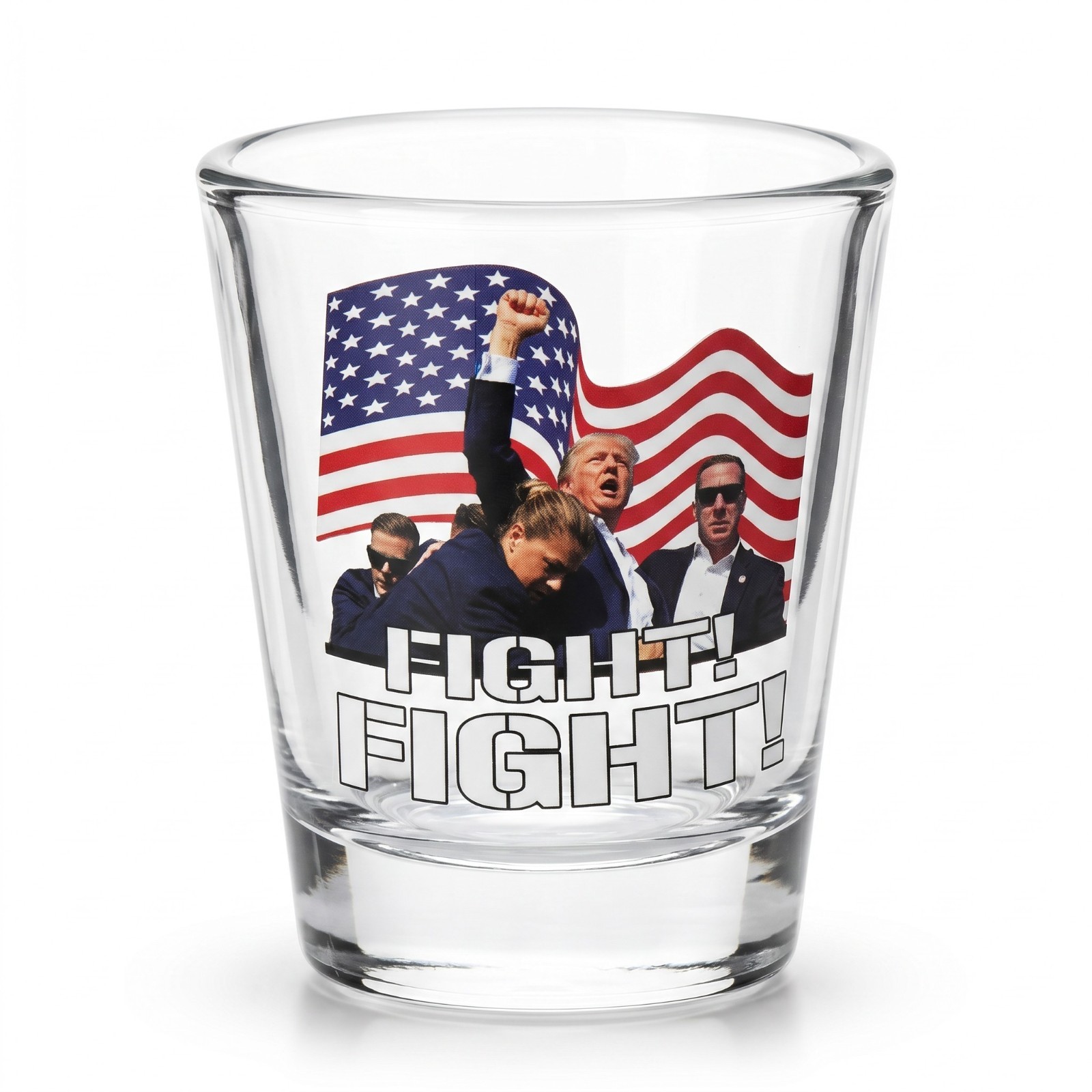 Trump Fight Fight Shot Glass Patriotic Political Collectible Campaign Gift