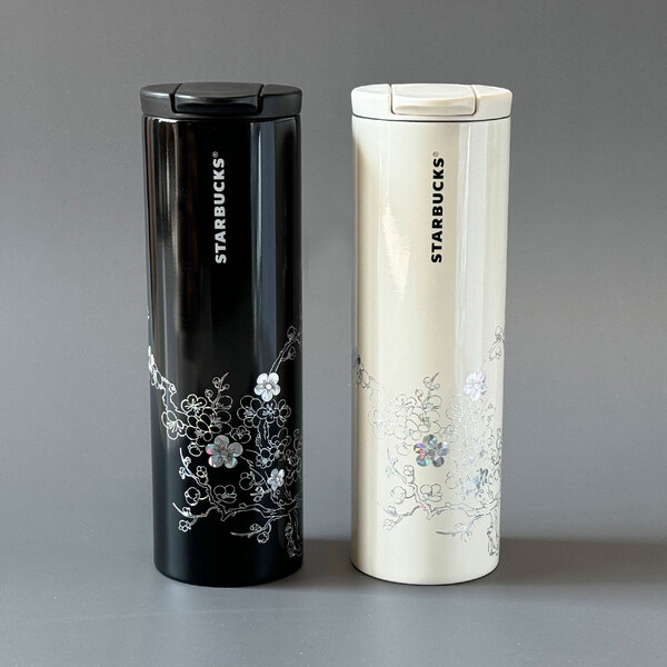 STARBUCKS Korea 2024 Korea Black Cream Tumbler Mother-of-Pearl Feel Grande