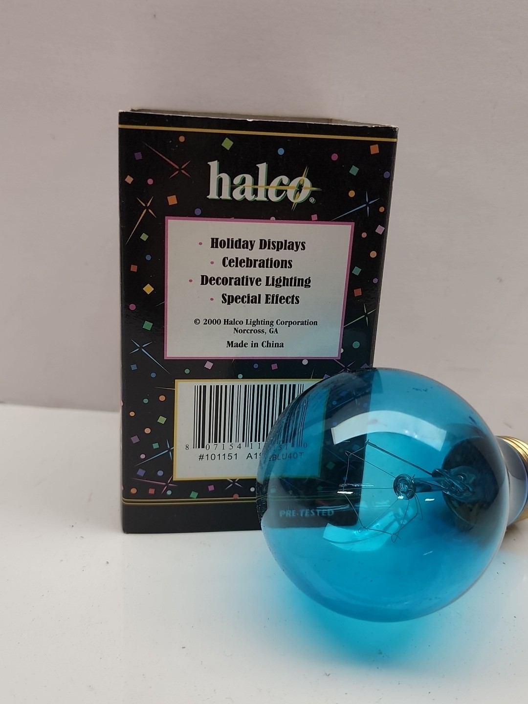 Transparent Blue Halco Colorations Light Bulb 40W 130V Christmas E26 101151 👍