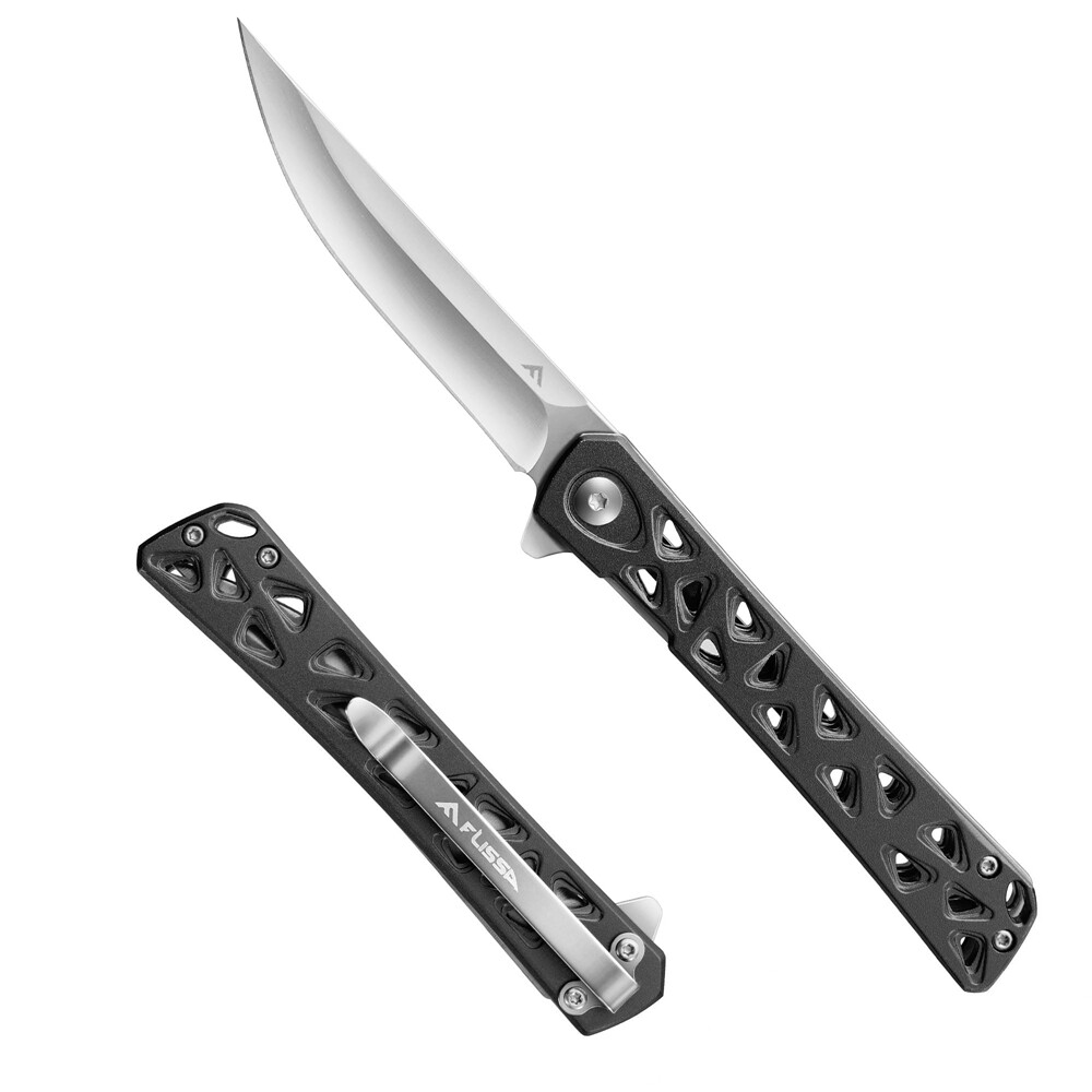FLISSA 4.5″ Folding Pocket Knife Camping Tactical Pocket Knife Hollow-out Handle