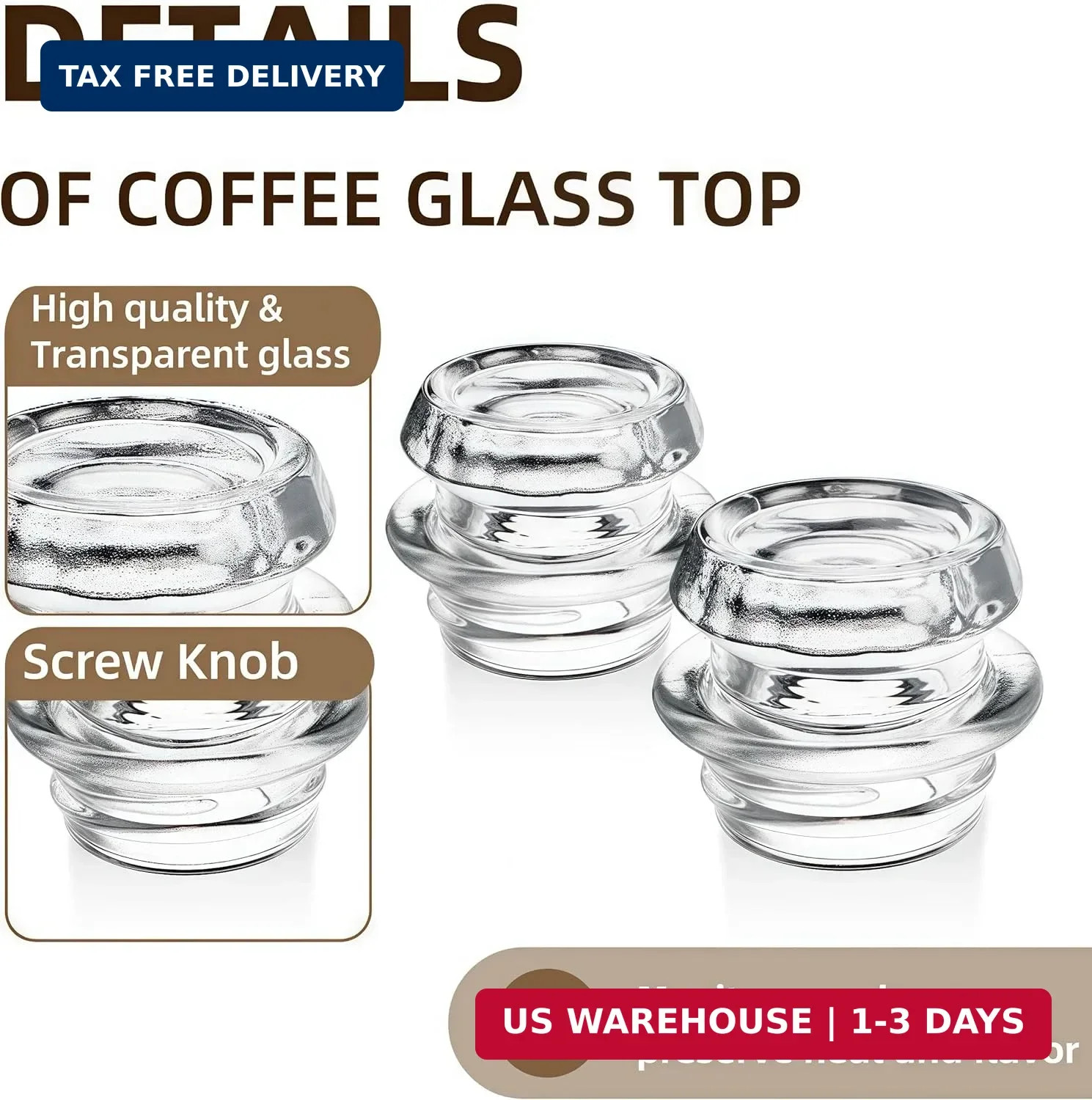 Coffee Percolator Glass Top Replacement for Coletti, Coleman, Gsi, Eurolux, Stan