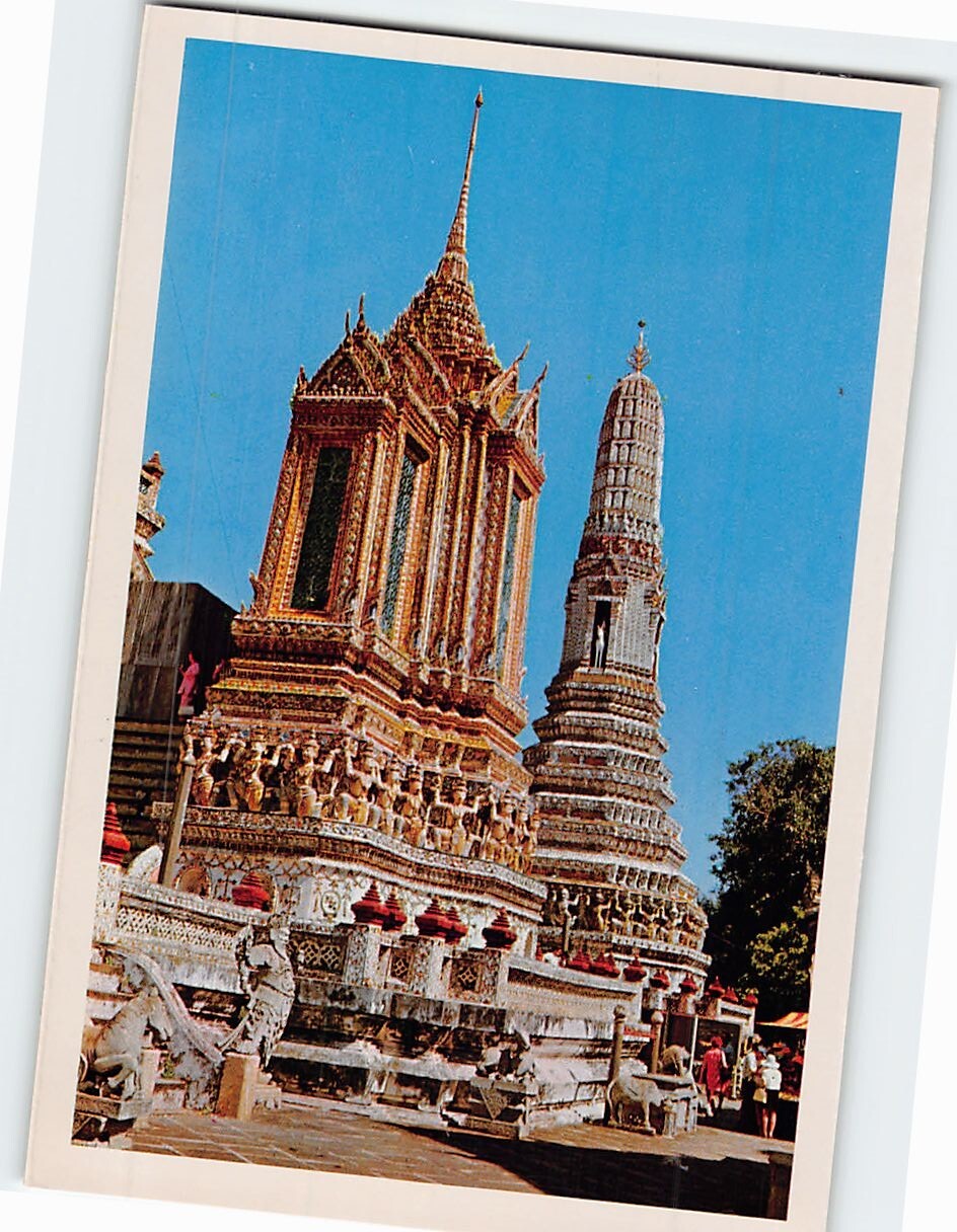 Postcard Mondop Wat Aroon Temple of Dawn Bangkok Thailand