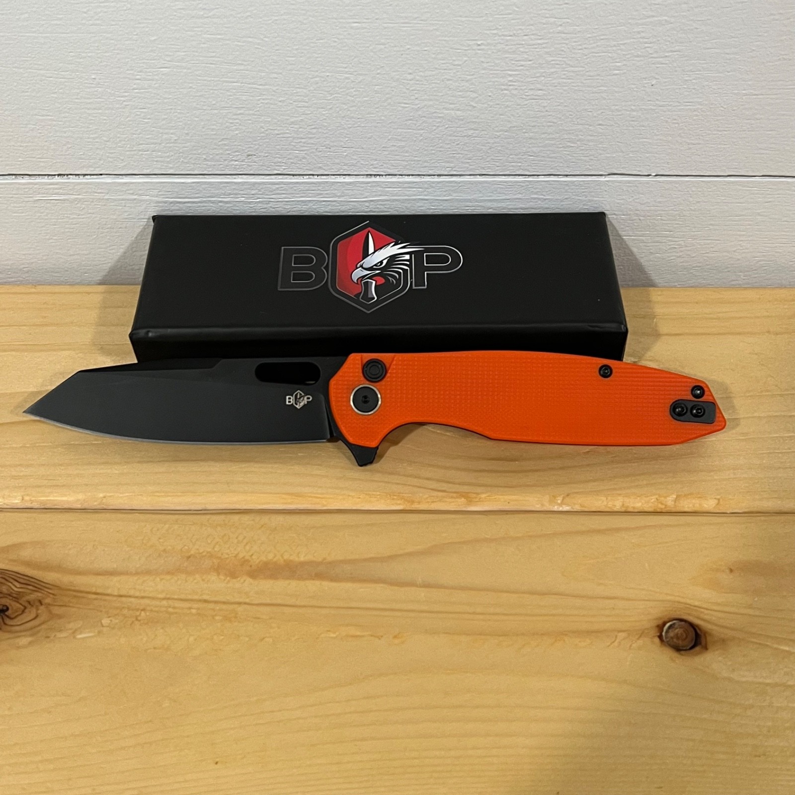 Blades Of Precision Intrepid 14C28N G10 Button Lock Folding Knife Orange