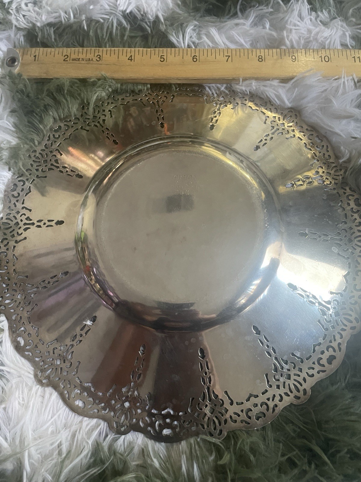 Arras Pattern Benedict Plate 10 3/8″ Round Silverplated Serving Plate #2501