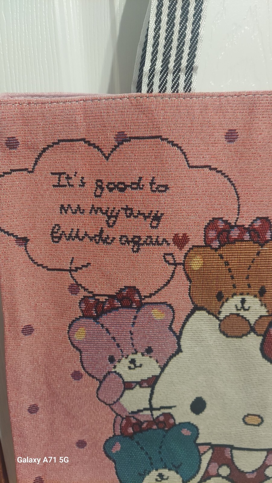 Hello Kitty/Teddy Bear Friend Cute Canvas Bag 2024 New Shoulder Large Bag