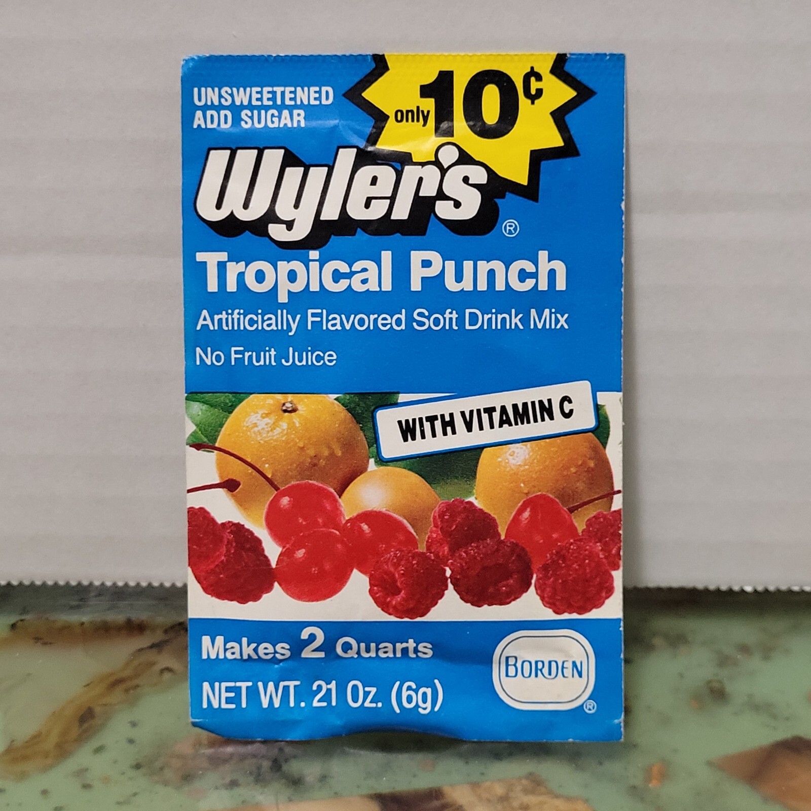 NOS Vintage 1981 Wyler’s Tropical Punch Drink Mix Packet BORDEN Set Prop