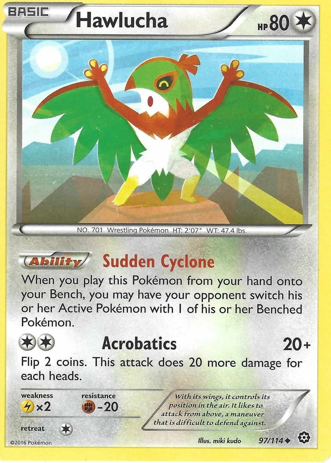 Hawlucha – Uncommon – Pokemon TCG – XY-11 Steam Siege – 97/114
