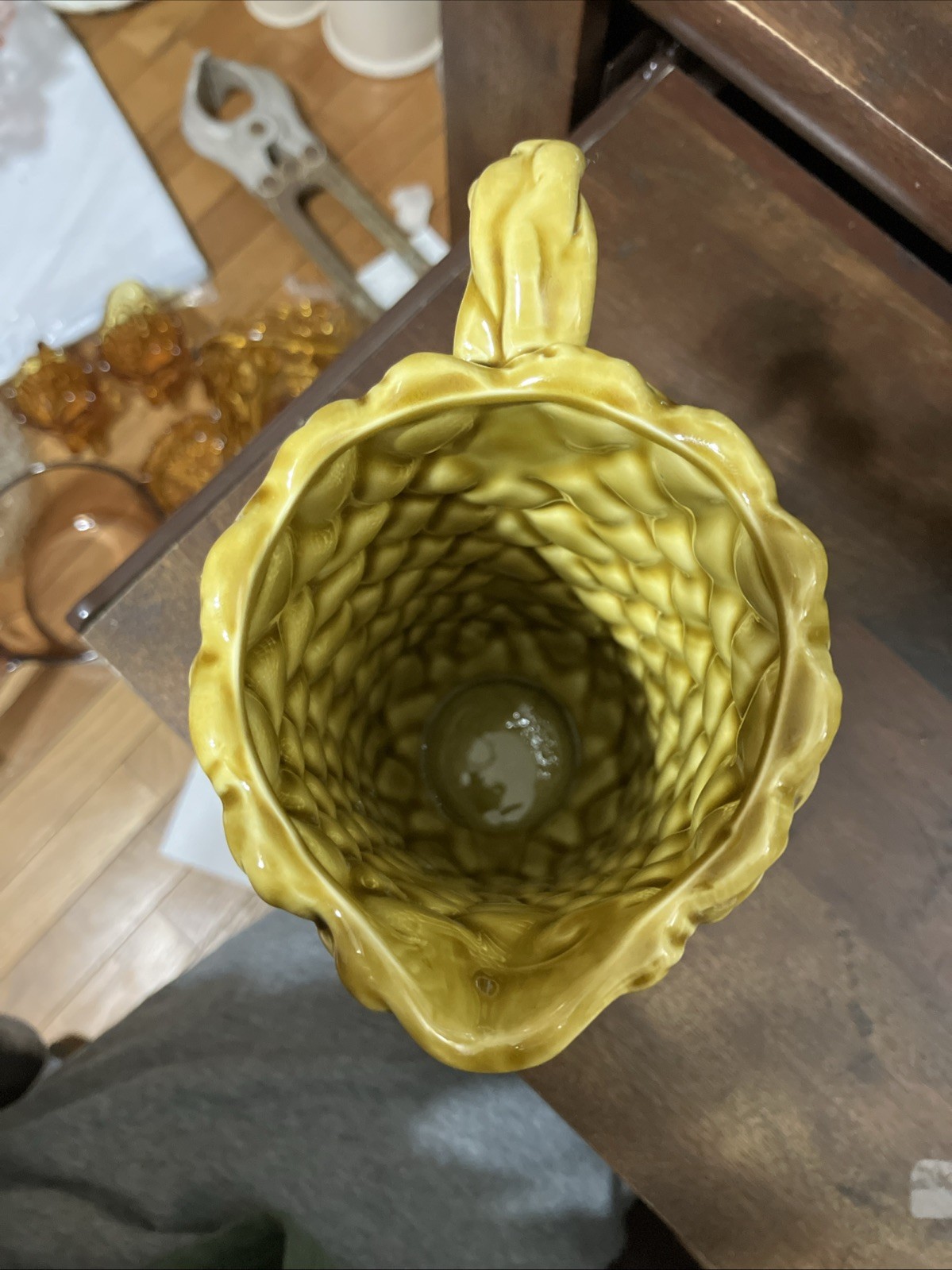 Inarco Weave/ Rope Pitcher; Approximately 8 Inches Tall