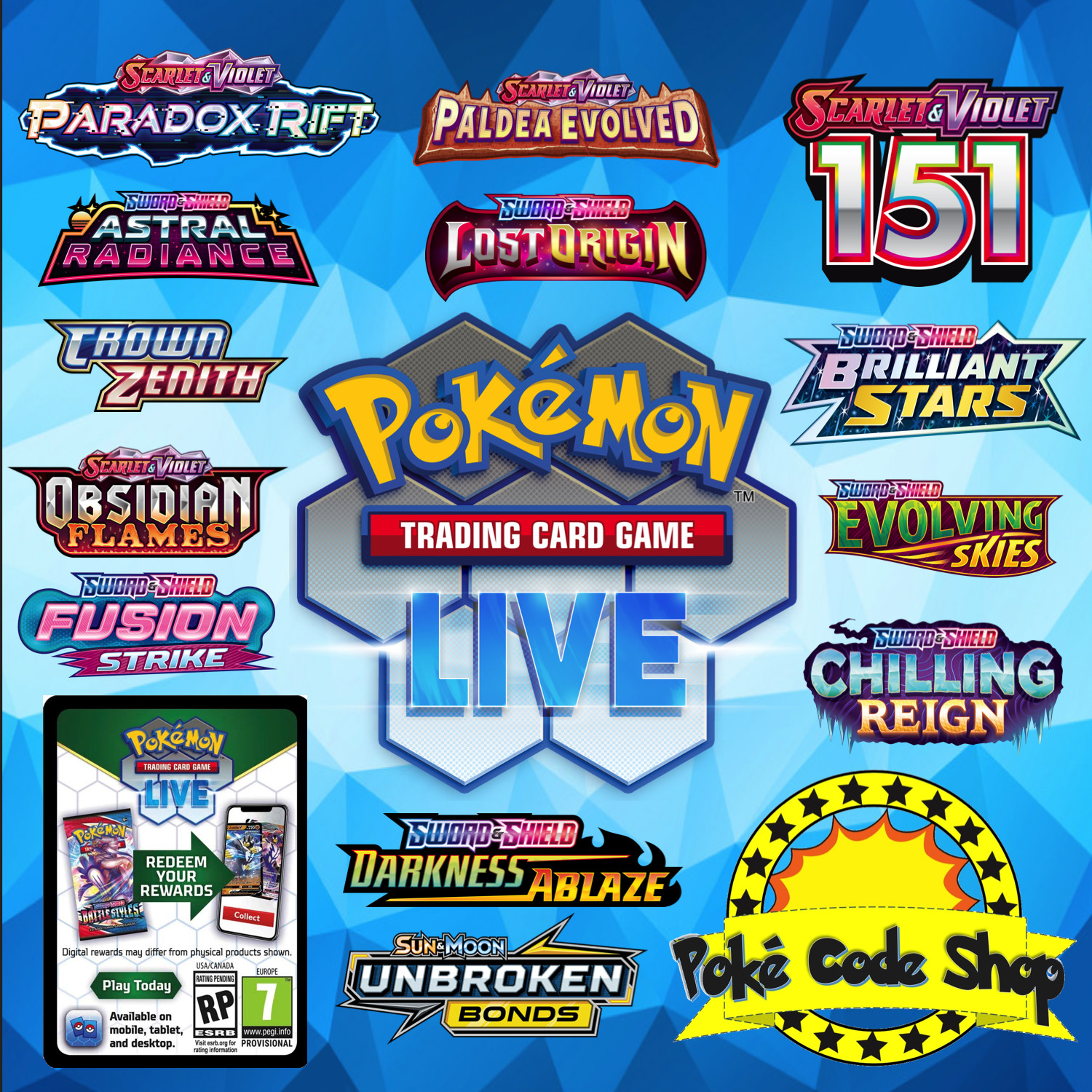 NEW Pokemon Live Online Booster Codes PTCGL – SV SwSh XY BW series Code FAST QR