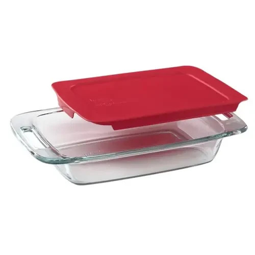 Pyrex 2qt Easy Grab Glass Baking Storing Serving Dish BPA Free Lid Box of 3