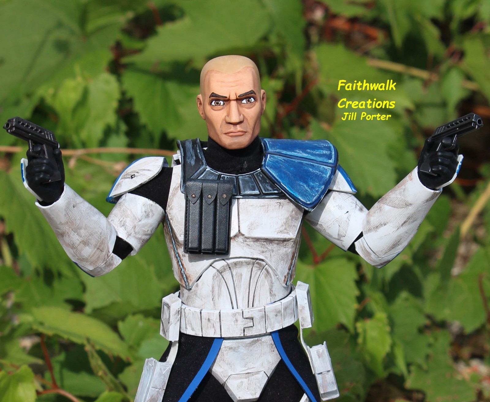 MJB Clone Wars animated style hand painted Rex head for 12″ Star Wars figure