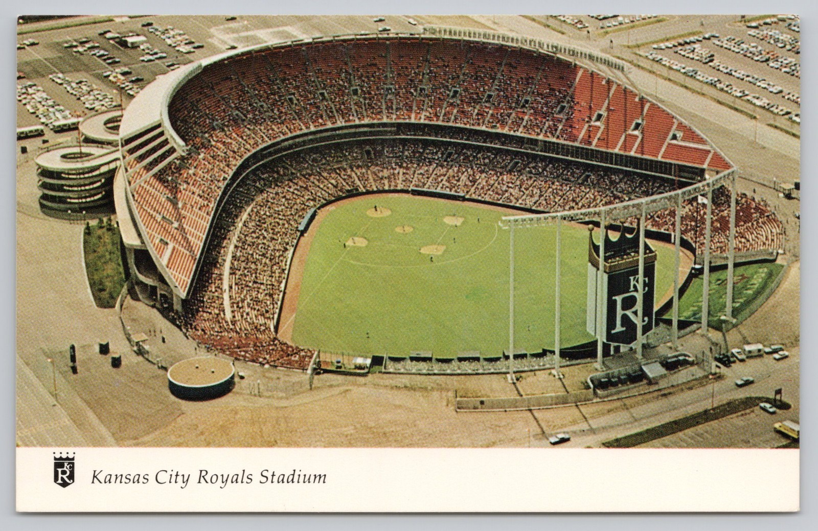 Postcard Kansas City Royals Baseball Stadium Missouri Crowd