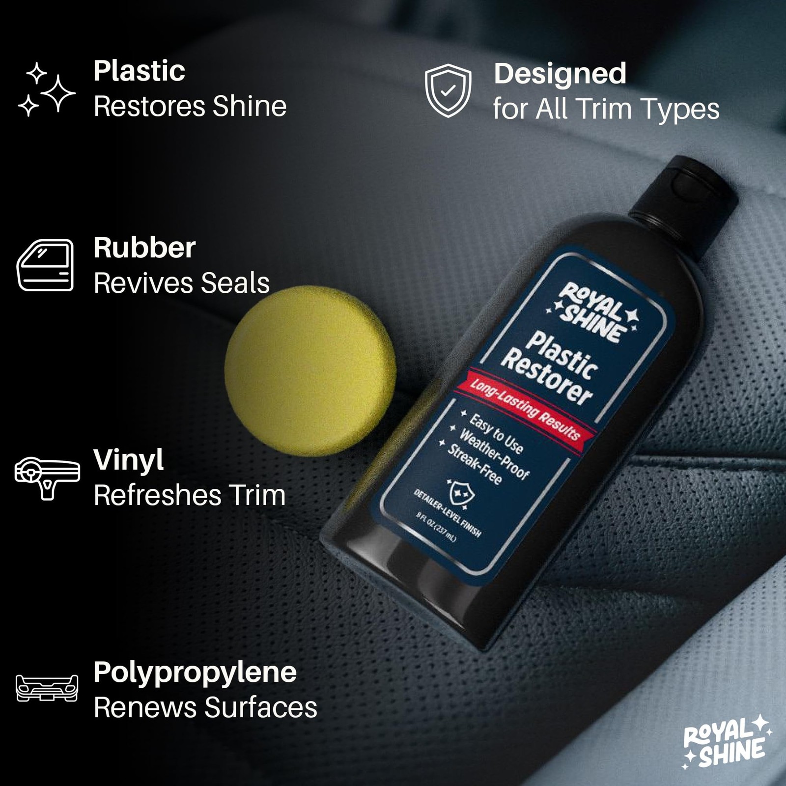 Plastic Restorer for Long-Lasting, Deep Black Results – Restores Faded Pla
