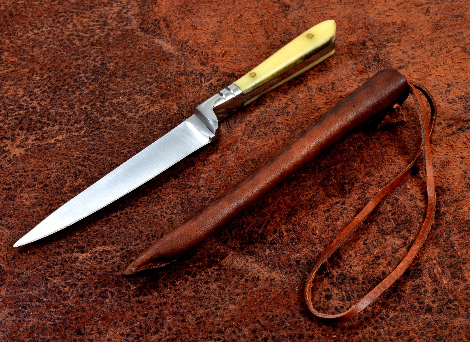 7″ Medieval Real Bone Toothpick Fruit Knife or Letter Opener with Leather Sheath
