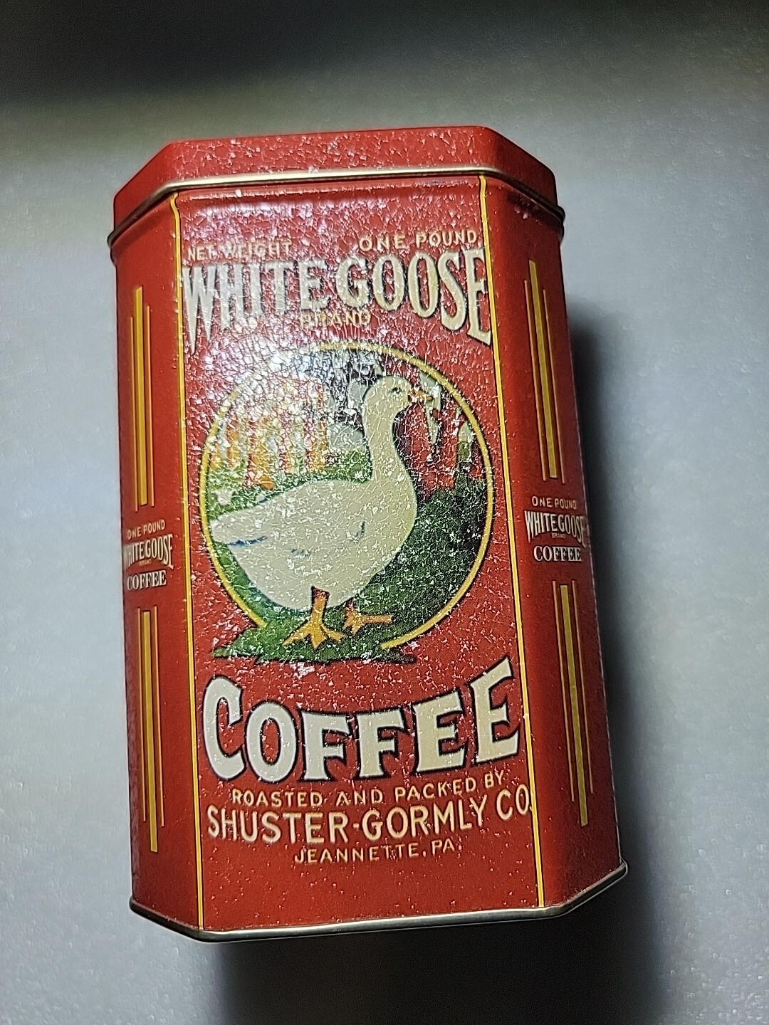 “WHITE GOOSE COFFEE” Reproduction TIN-The Tin Box Company, Beatiful Antique YB7