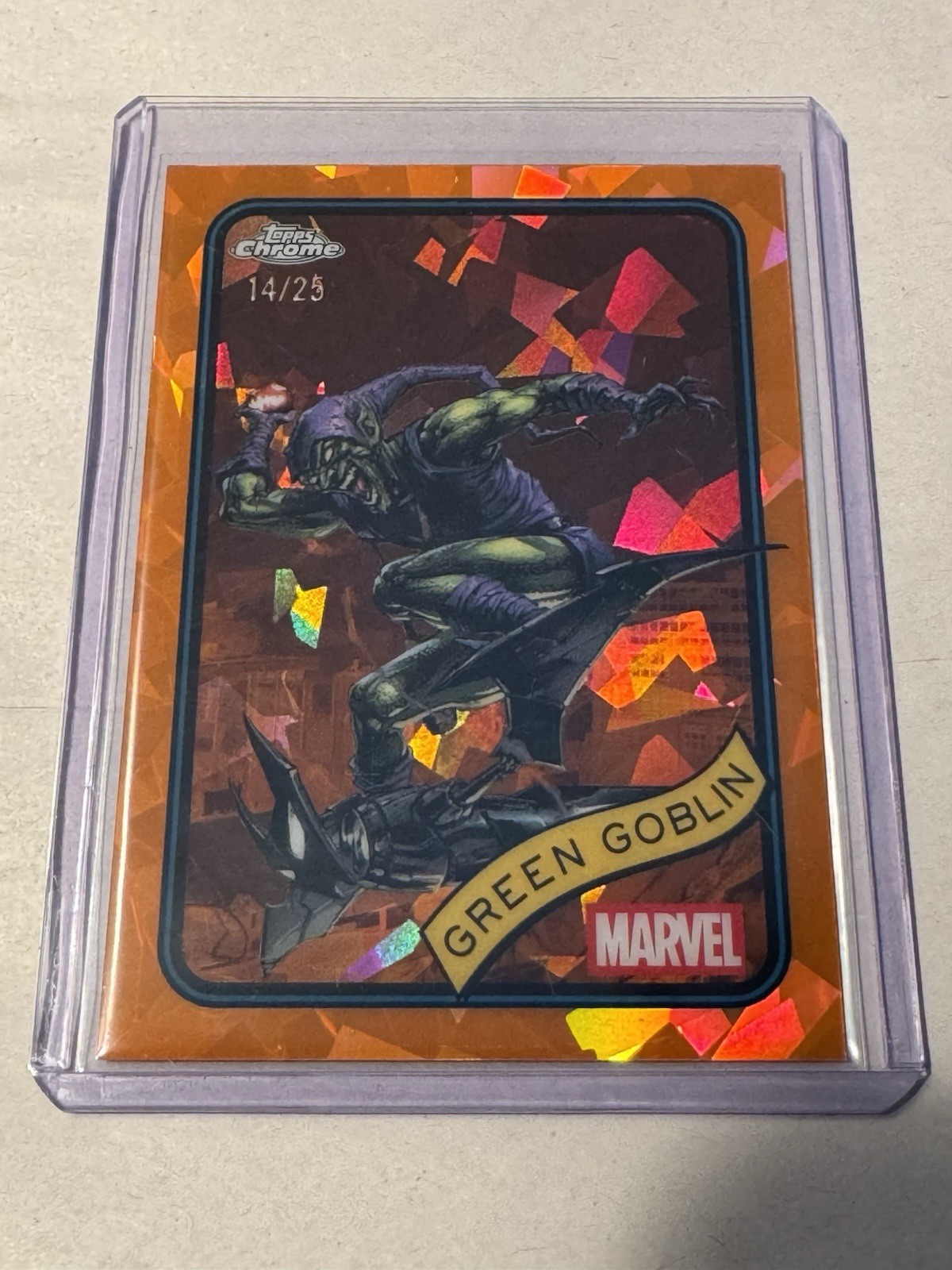 Topps Chrome Marvel Green Goblin Orange Sapphire /25 Parallel #161 2025