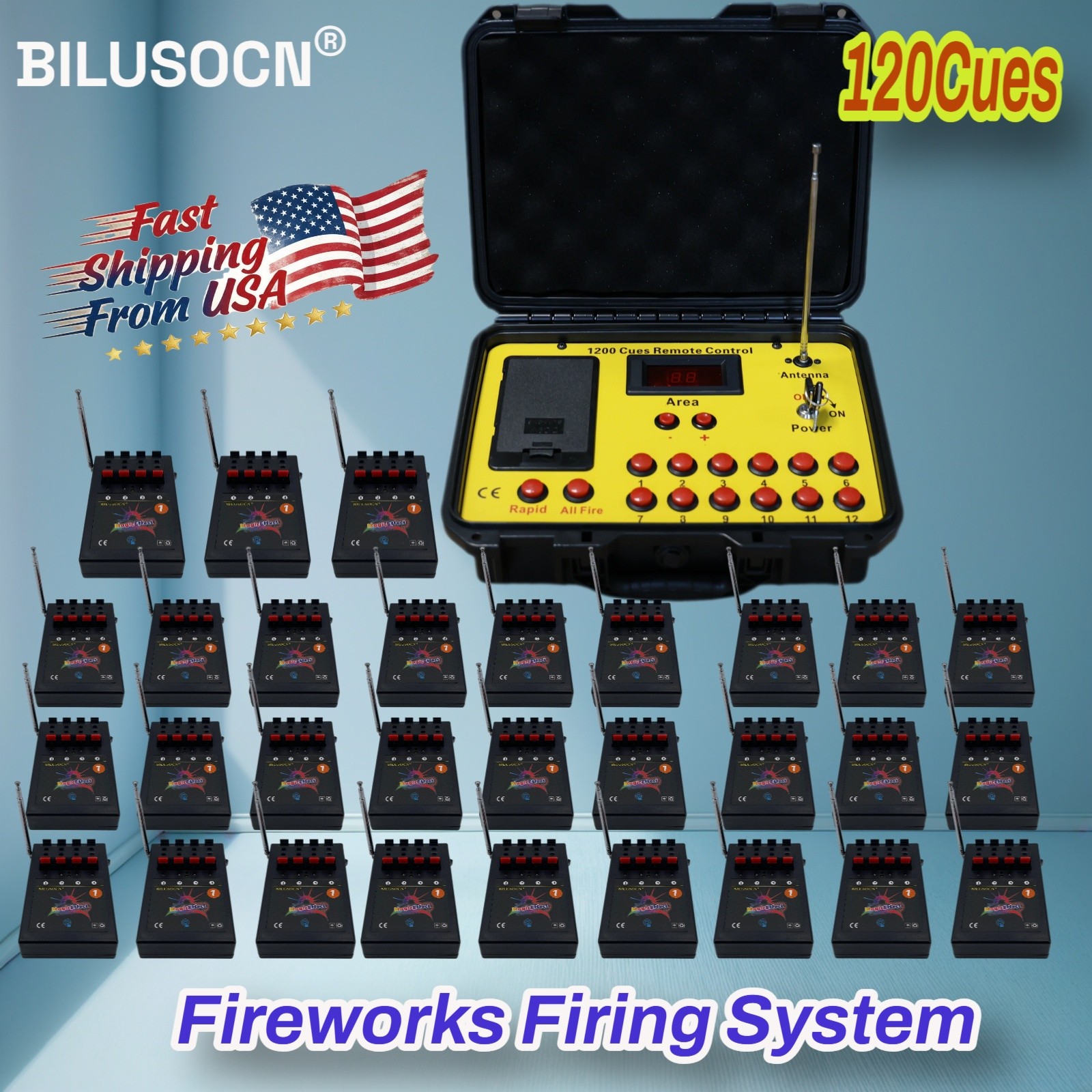 120 Cues Pyrotechnic Firing System Wireless Remote Controller Modules Ships USA
