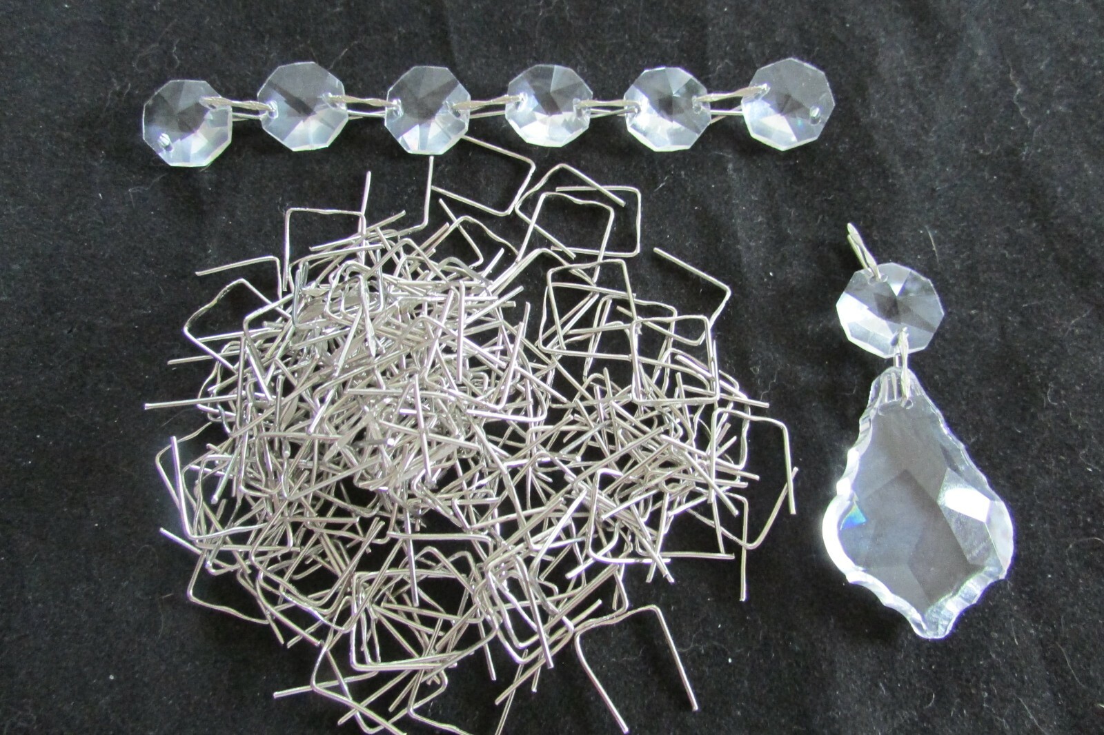 200- SILVER STRIP CONNECTOR PINS 1″ (25 mm) CHANDELIER LAMP BEAD PRISM CRYSTAL