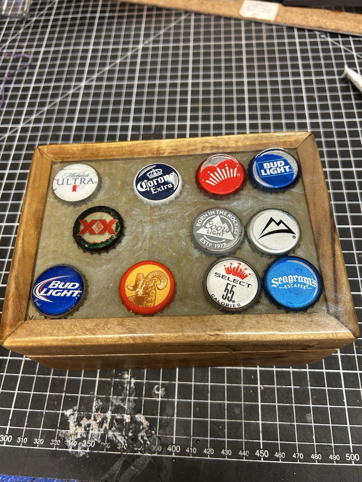 4 food grade epoxy shot glasses with a storage box