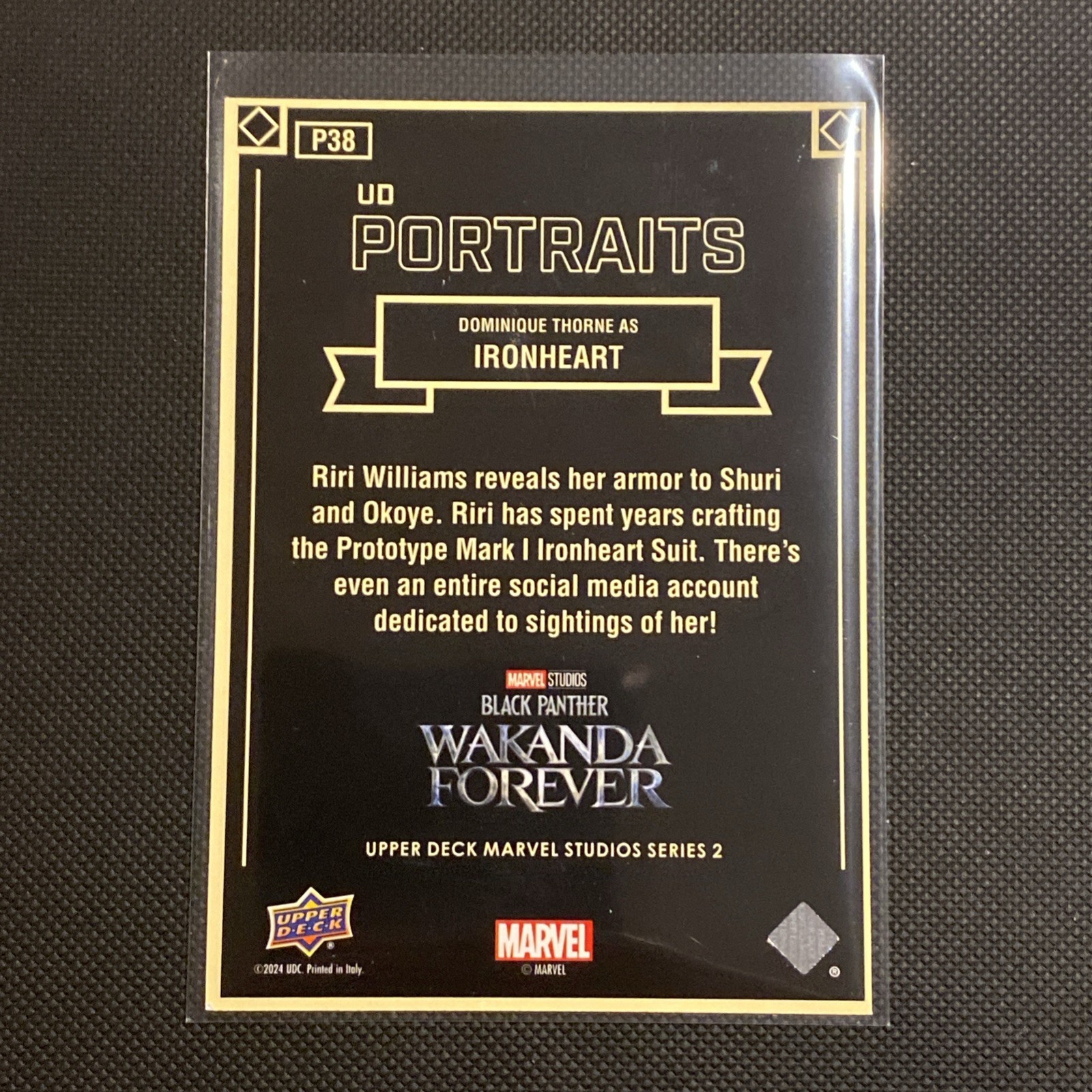 2024 Upper Deck Marvel Studios Series 2 UD Portraits Ironheart Black Panther
