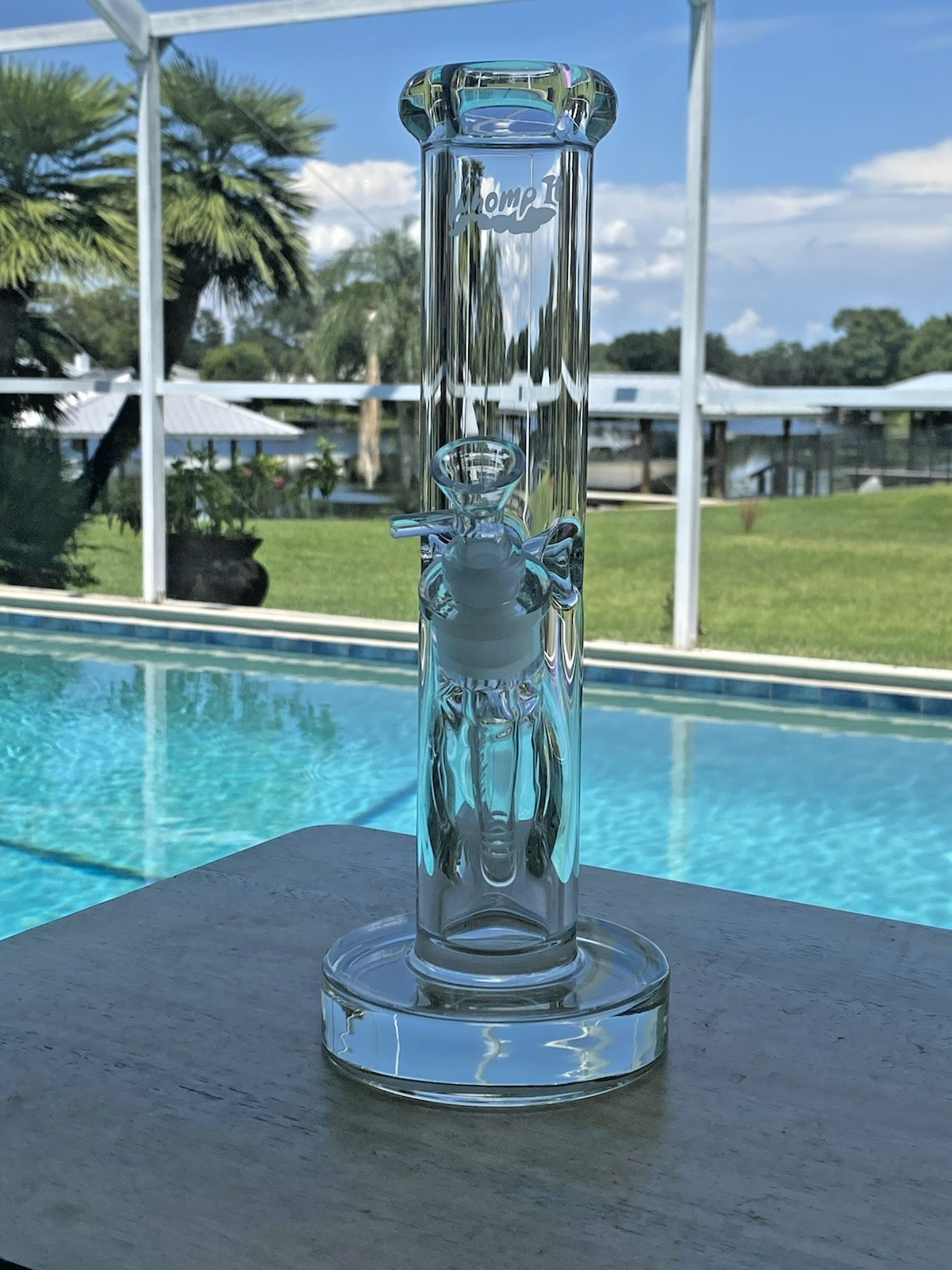 WHOMP IT! 12” Straight Heavy 9mm Thick Glass Bong Hookah W/Custom Downstem /Bowl