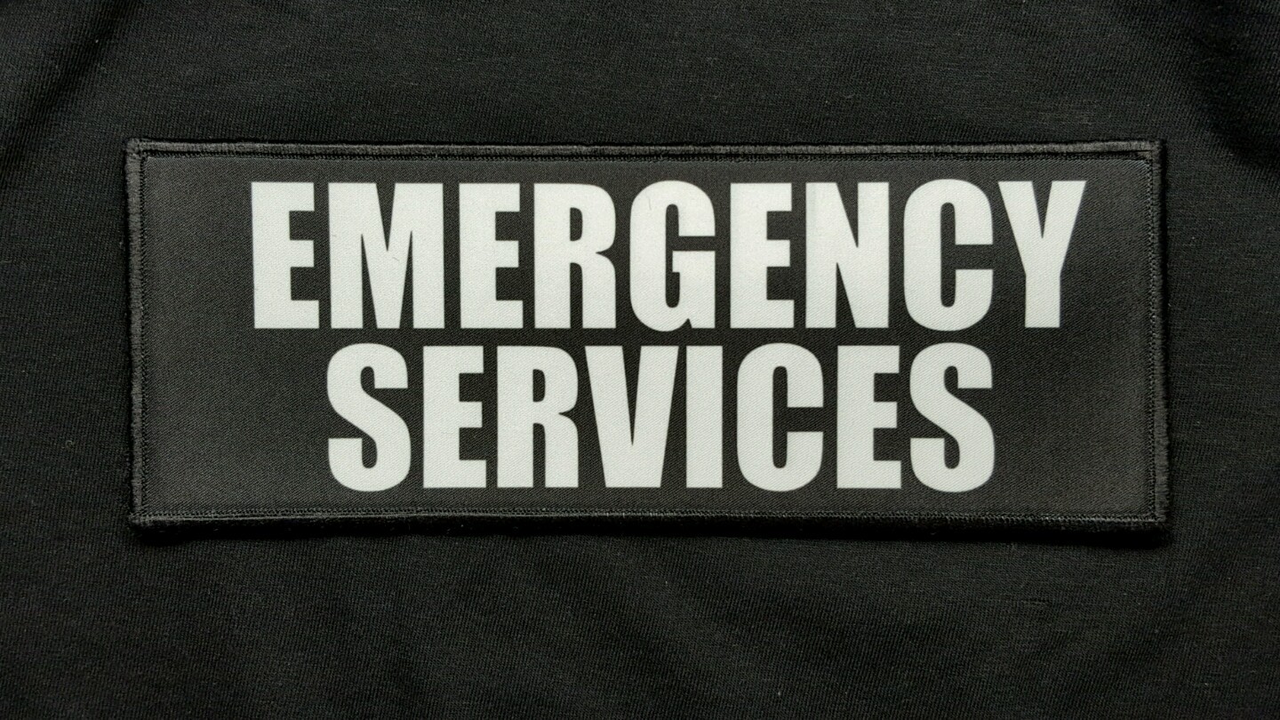 3×8 EMERGENCY SERVICES Black Tactical Hook Chest Rig Plate Carrier Patch EMS EMT