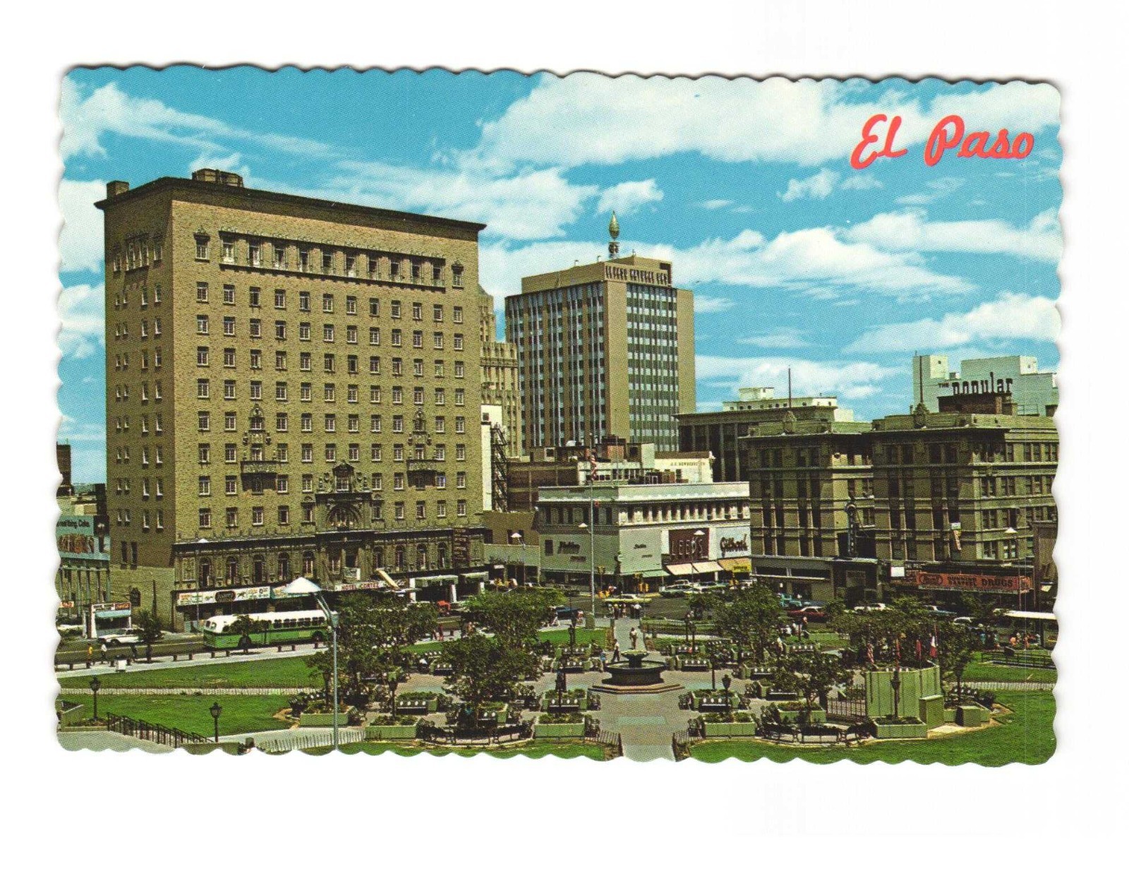 El Paso TX the International City Vintage Postcard Unposted downtown