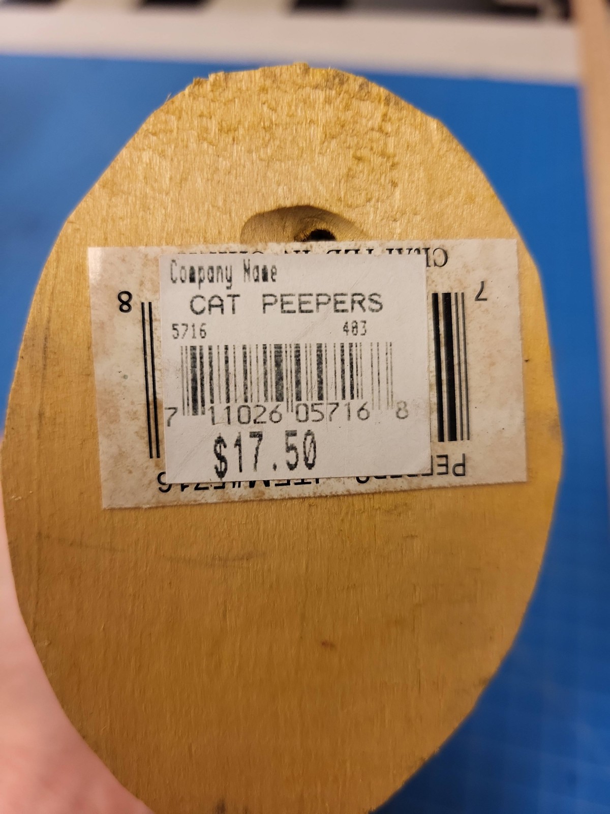 Cat Peepers Figurine Wooden Carving Folk Art Whimsical Decor Animal Sculpture