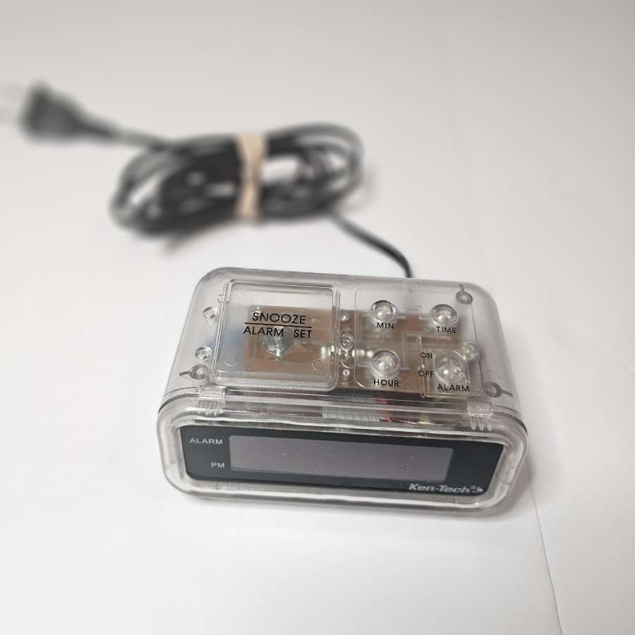Ken-Tech Digital Alarm Clock Clear Plastic Institutional Inmate Prison Issued