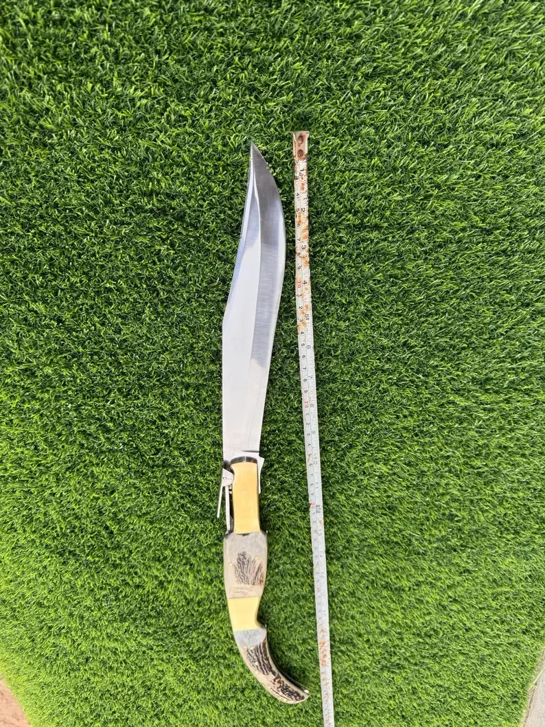 Handmade Spanish Folding Navaja Knife Stag Handle Steel Blade Gift for Him