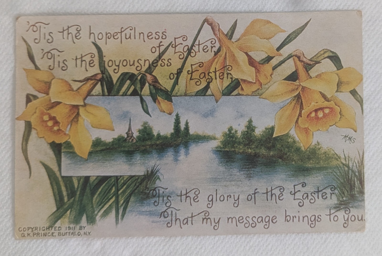 G.K. Prince Buffalo Antique Postcard 1910s Design, Buffalo, NY *Easter*