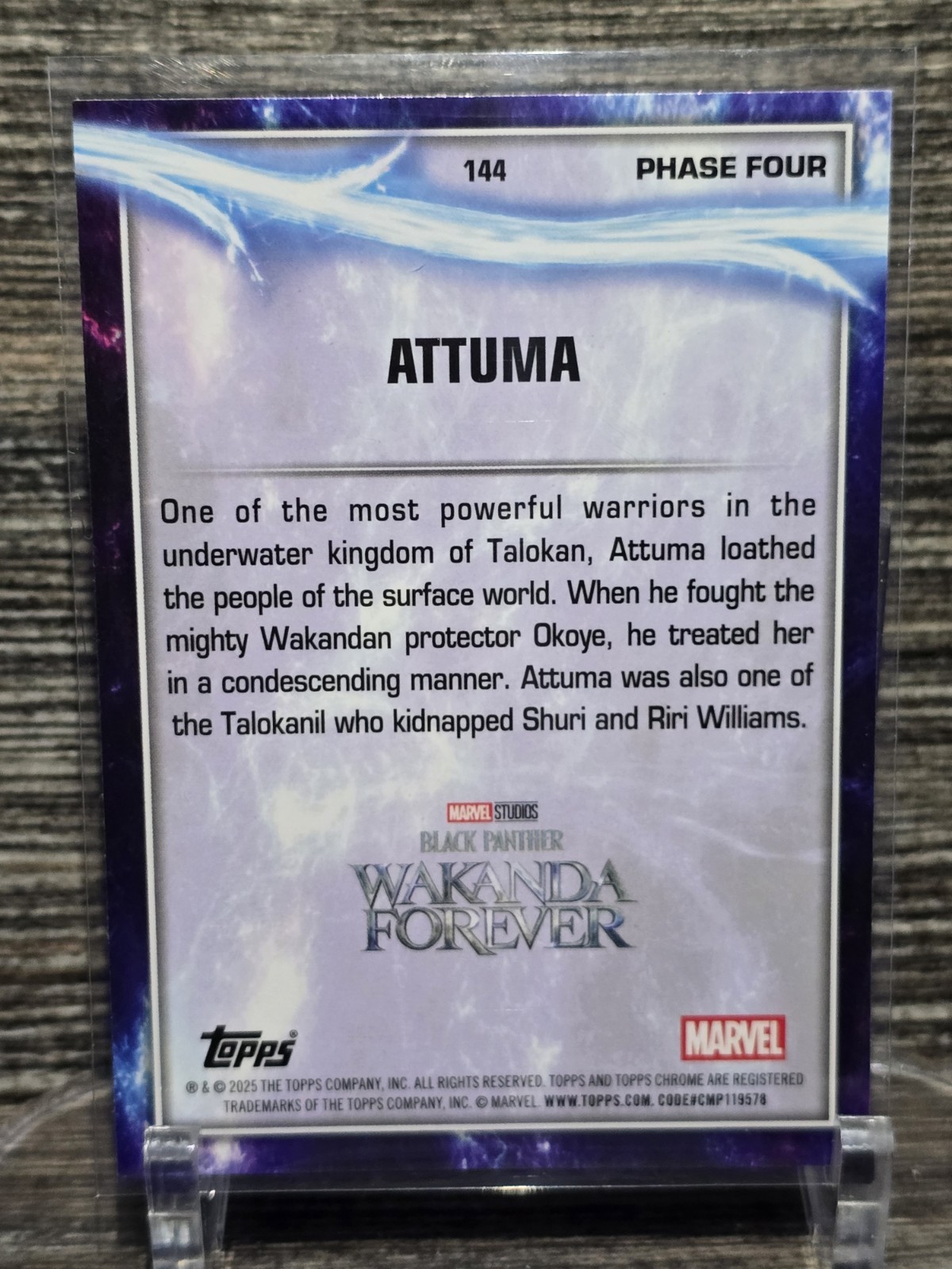 Attuma 2025 Topps Chrome Marvel Studios Prism Refractor #144 Black Panther NM+
