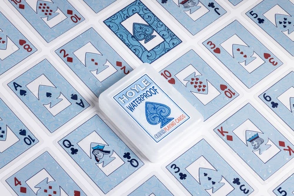 Hoyle Waterproof Playing Cards, Clear Plastic Deck of Cards for Outdoor Card …