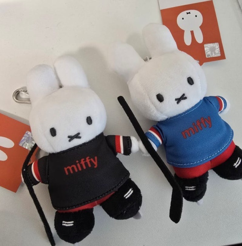 Miffy Winter Olympics Edition Ice Hockey SET Plush Doll Keychain Bagcharm NEW