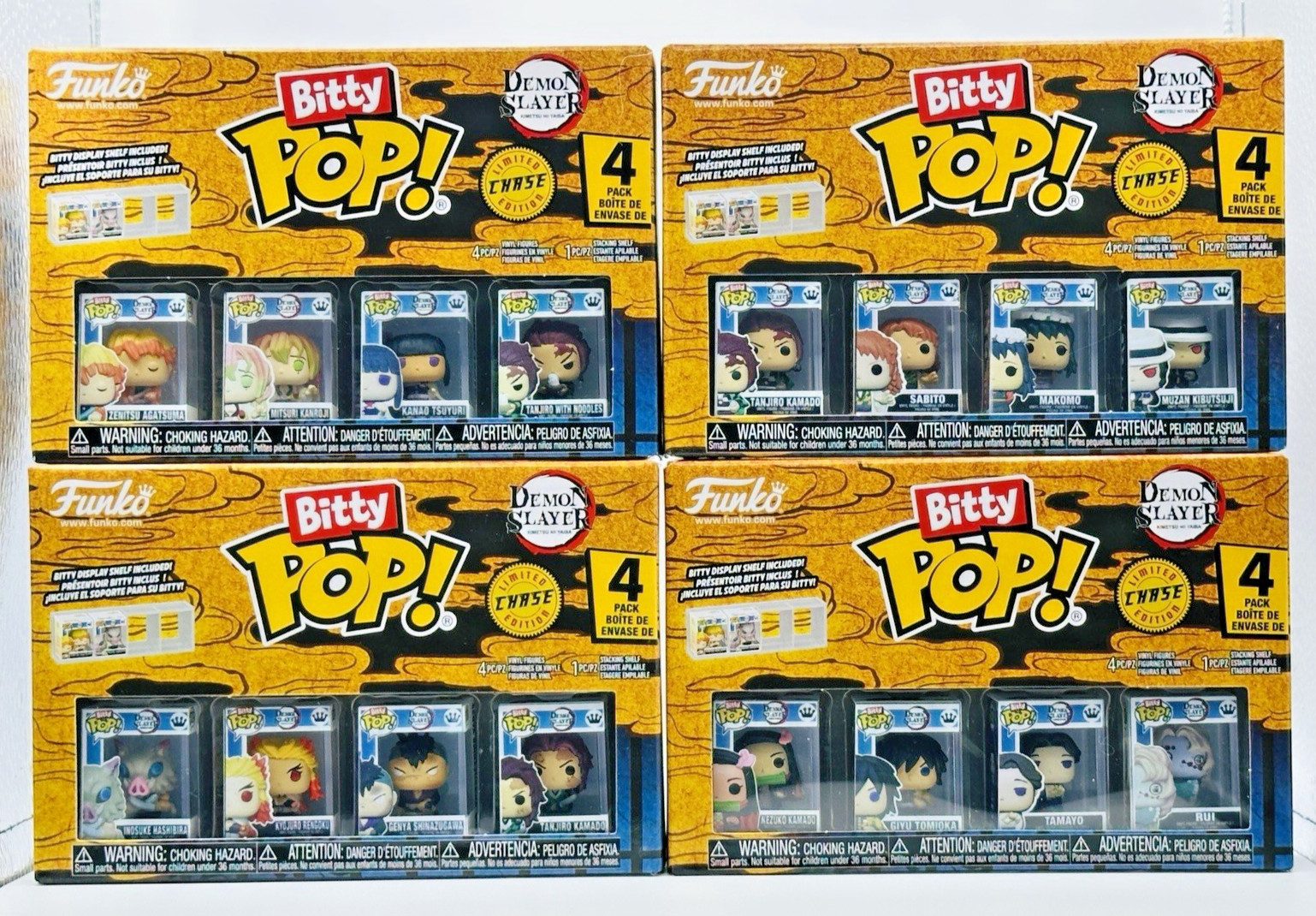 Funko Bitty Pop! Demon Slayer – Full Set of 4, 4 Packs Includes all 4 CHASES