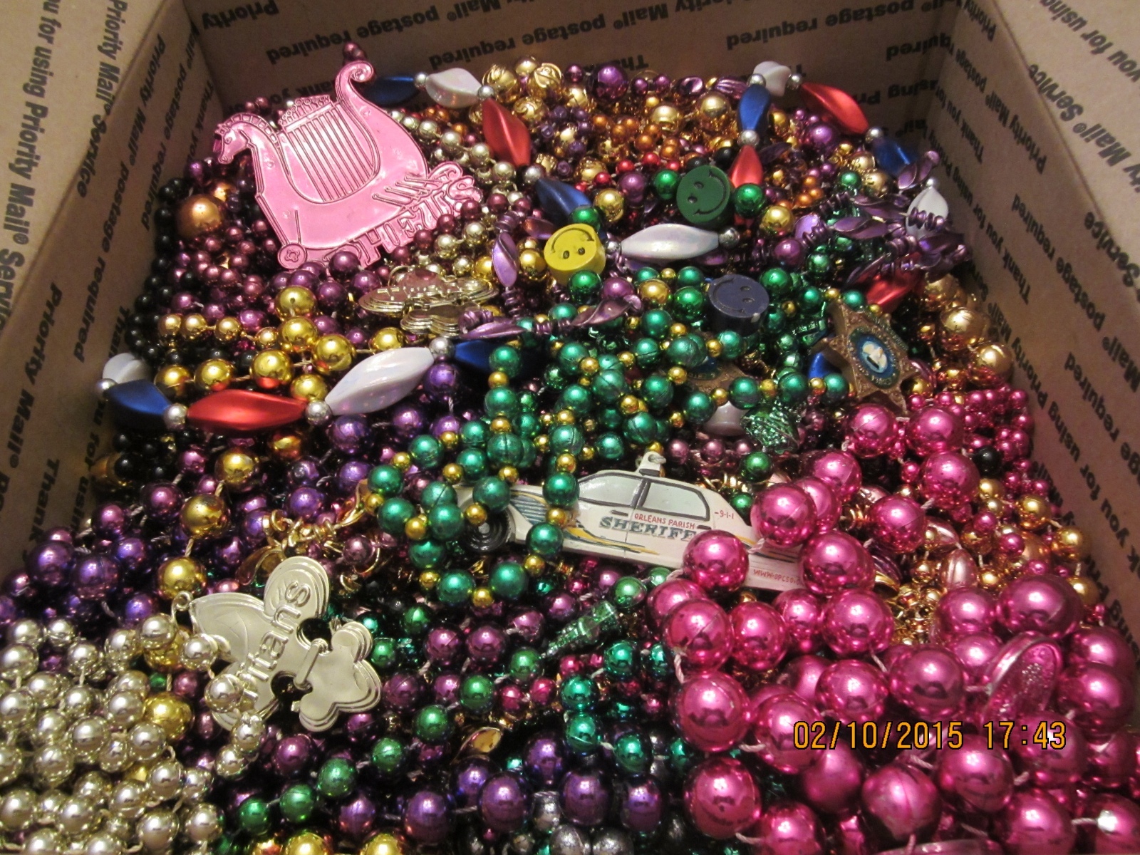 Mardi Gras Beads Necklaces lot Authentic New Orleans 12 pounds assorted
