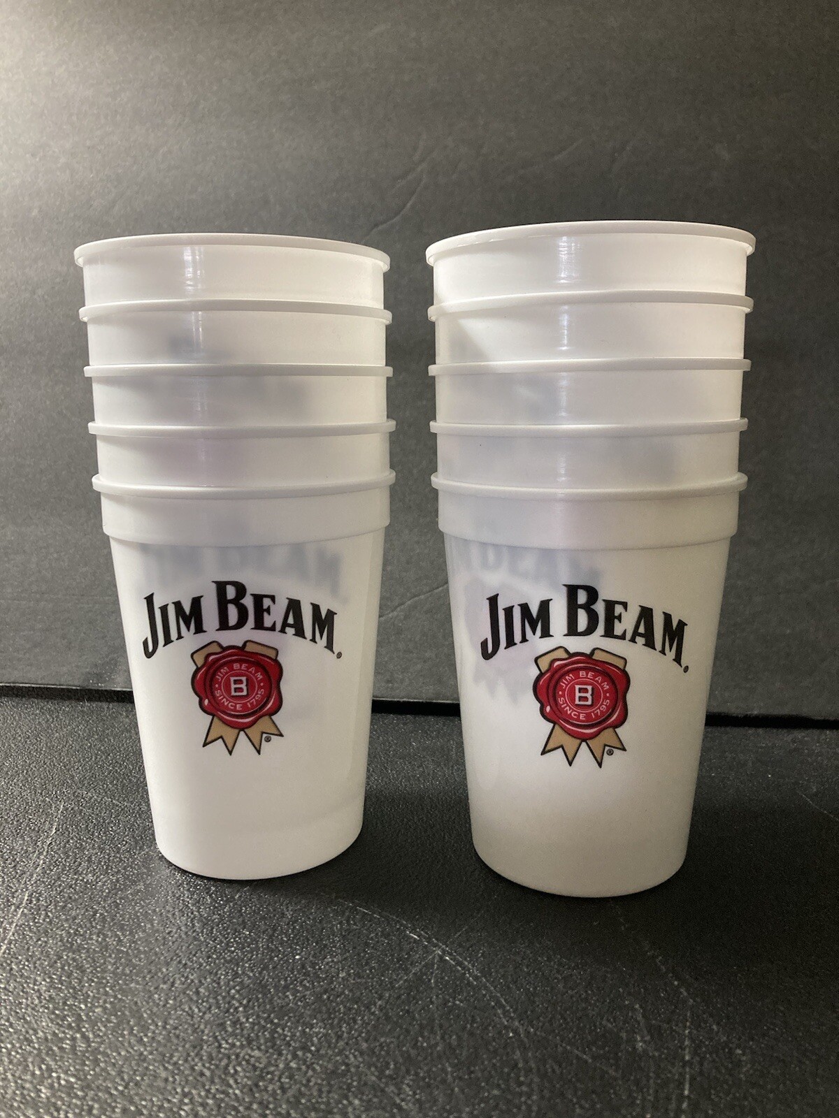 Lot of 10 Jim Beam 12 Ounce Reusable Plastic Cups For Bar Party