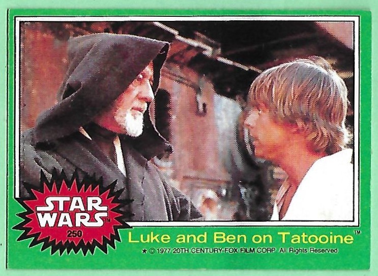 Star Wars Series 4 (Green) Topps 1977 Trading Card #250 Luke & Ben on Tatooine👍