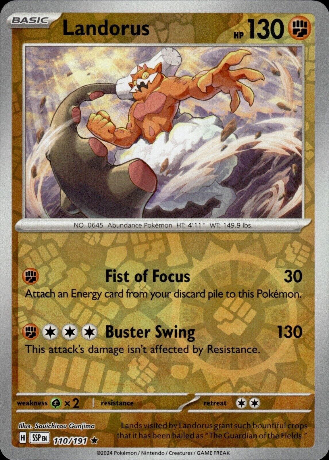 Pokemon – Landorus 110/191 – Reverse Holo Rare – Surging Sparks – NM/M