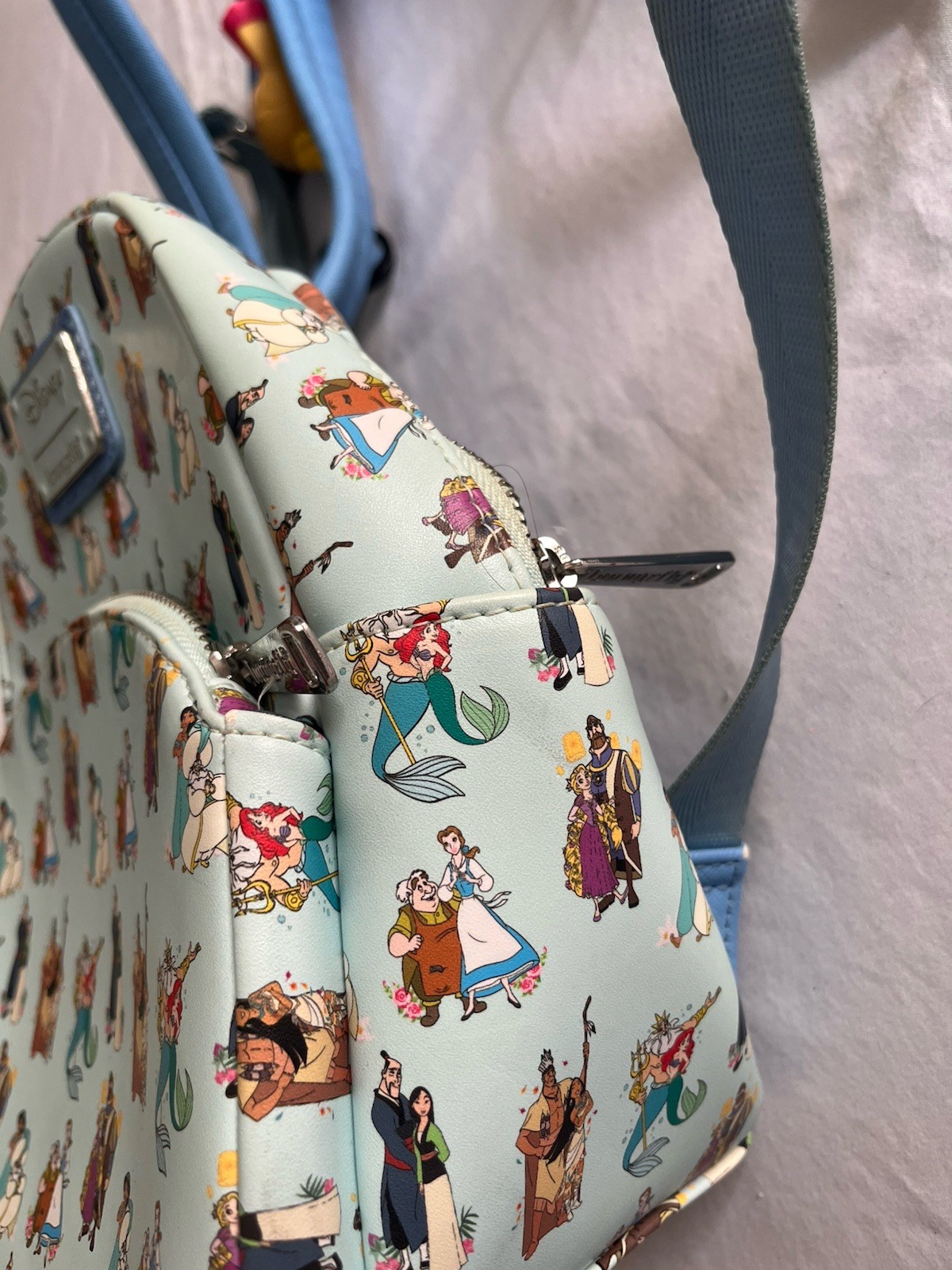 Loungefly Disney Princess Mini Backpack Light Blue Multicolor Handbag