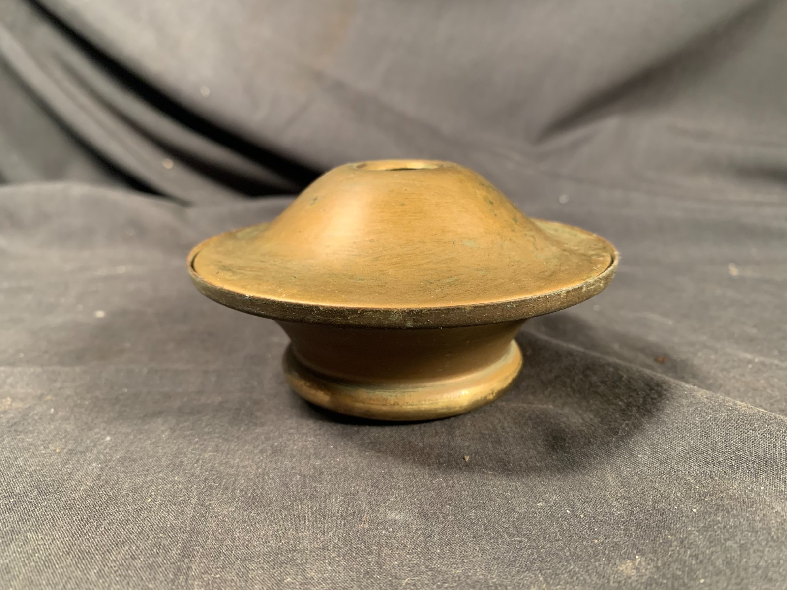 Vintage 3&3/4in wide 2 piece Mushroom shaped Brass Spacer 2&1/8 inches tall