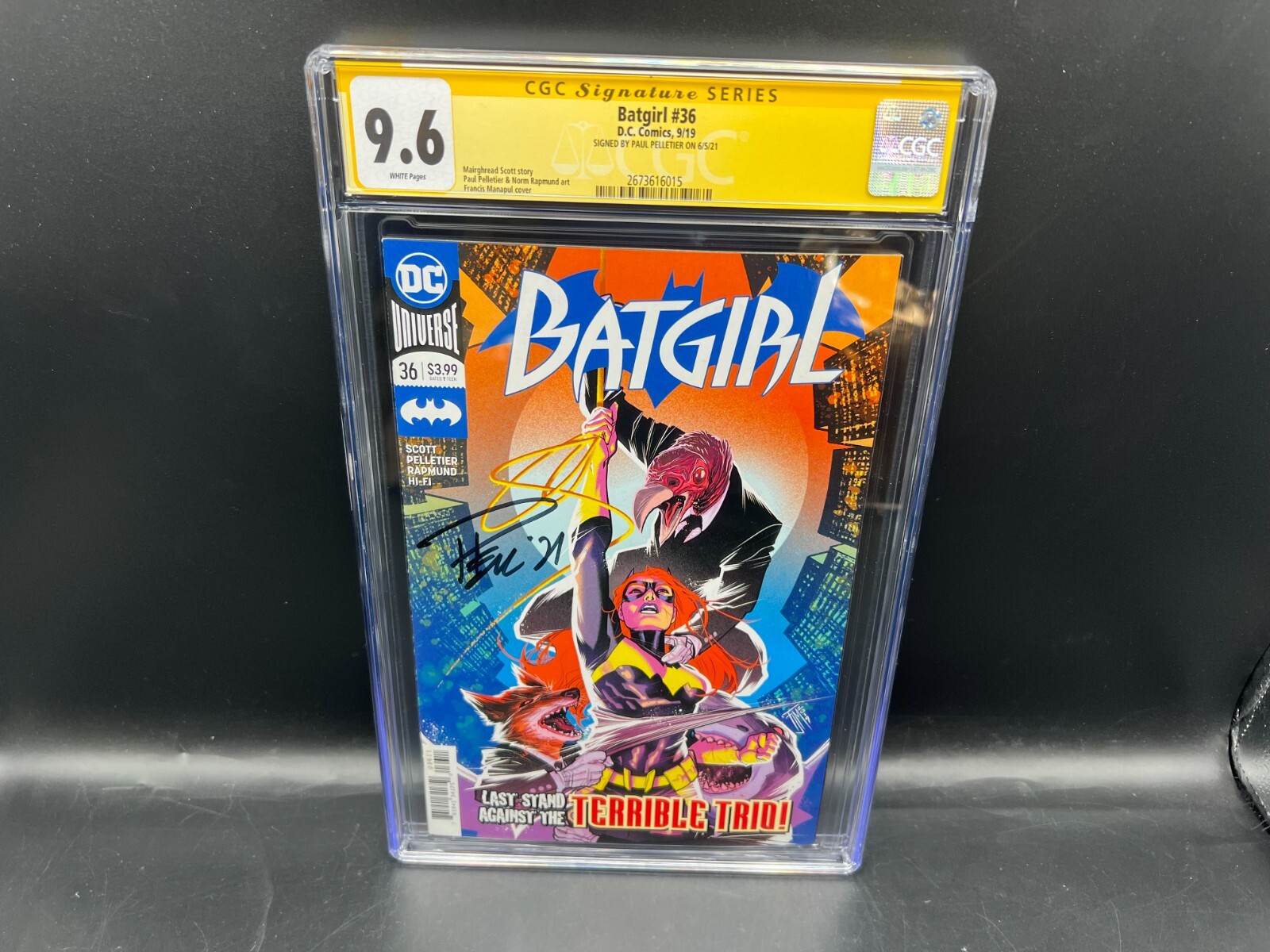 2019 D.C. Comics Batgirl #36 Signed by Paul Pelletier CGC 9.6 WHITE Pages