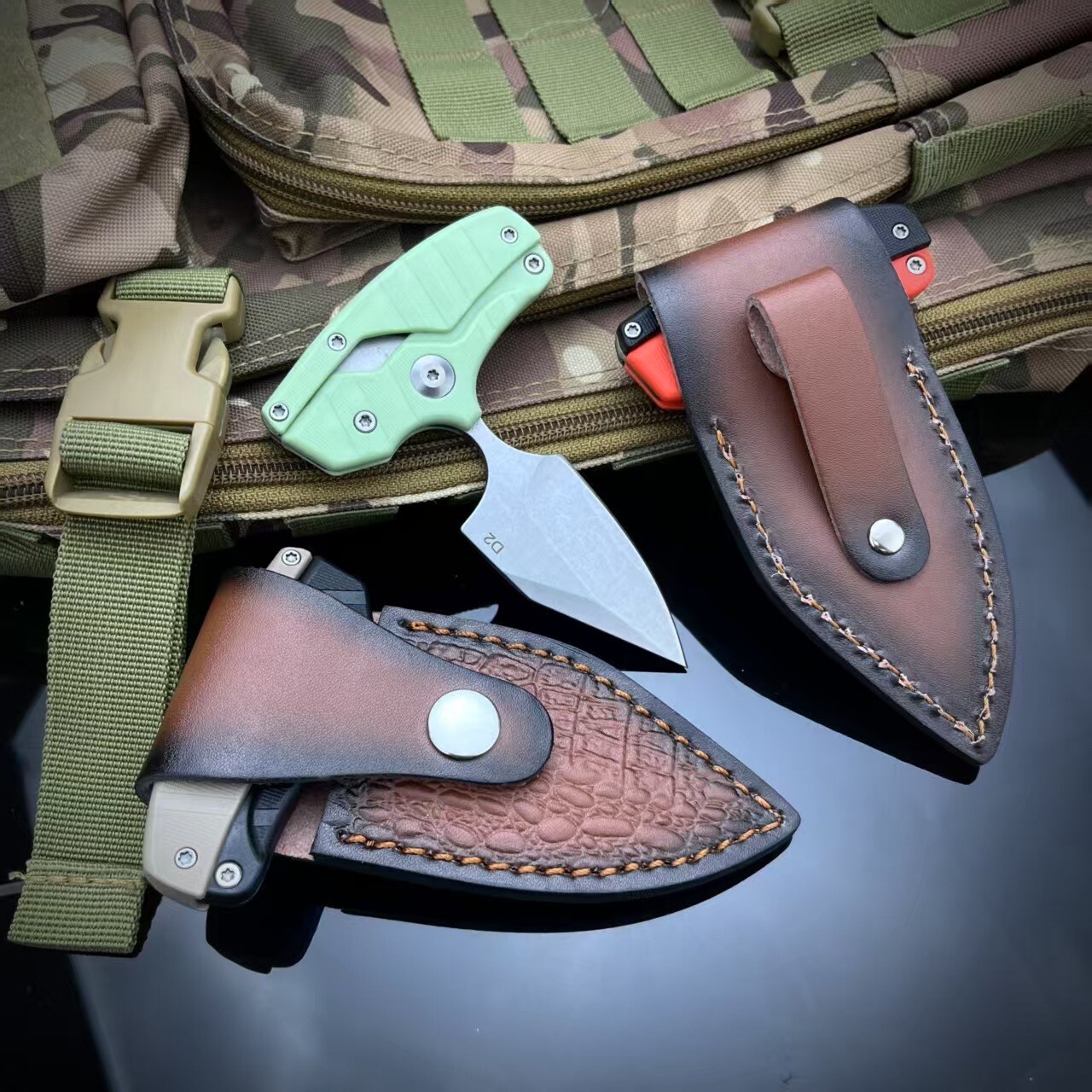 Camping Multipurpose Folding Knife D2 steel Clip Point Blade EDC pocket knife