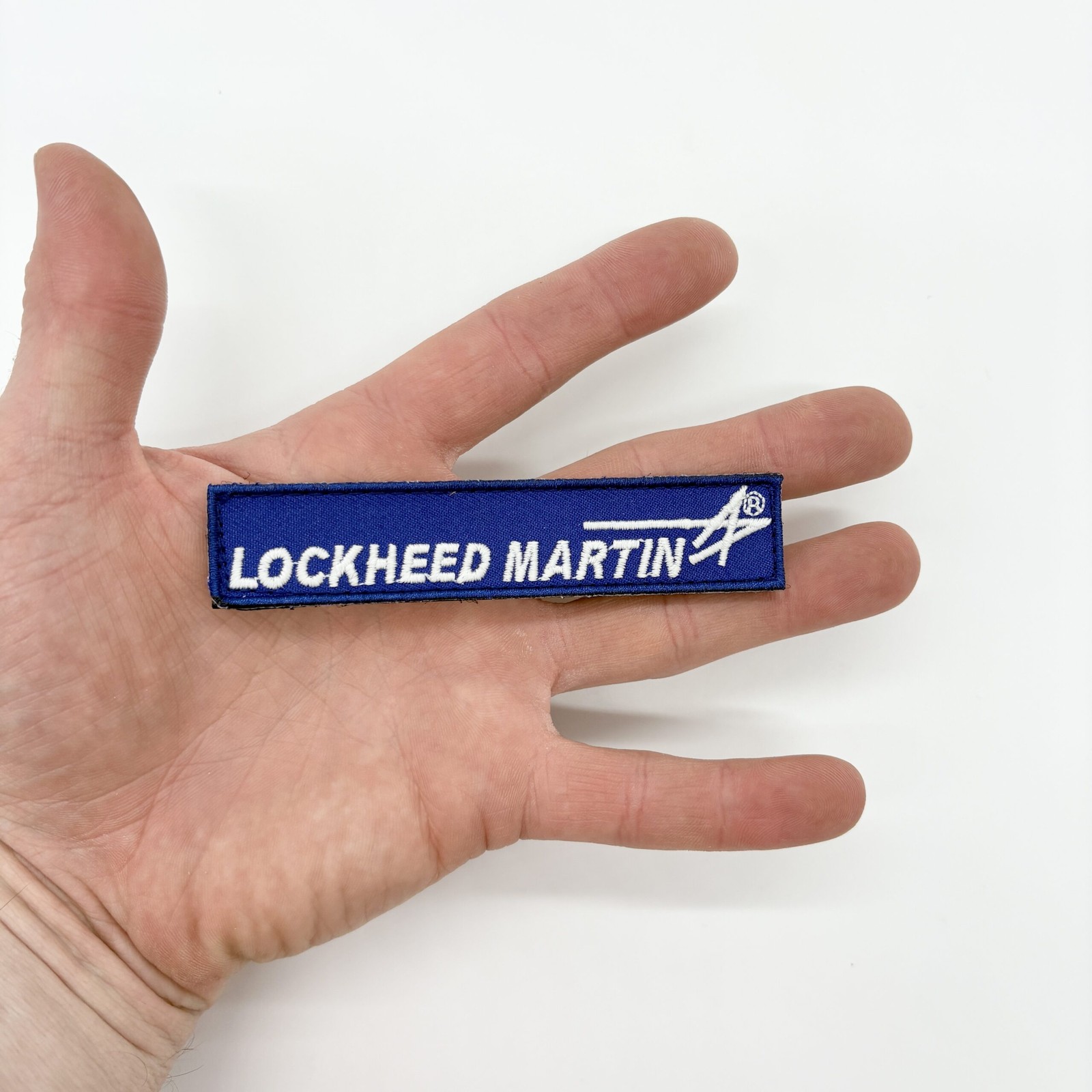Lockheed Martin® Logo, Embroidered, Glow in the Dark, 4 in, Hook and Loop Patch