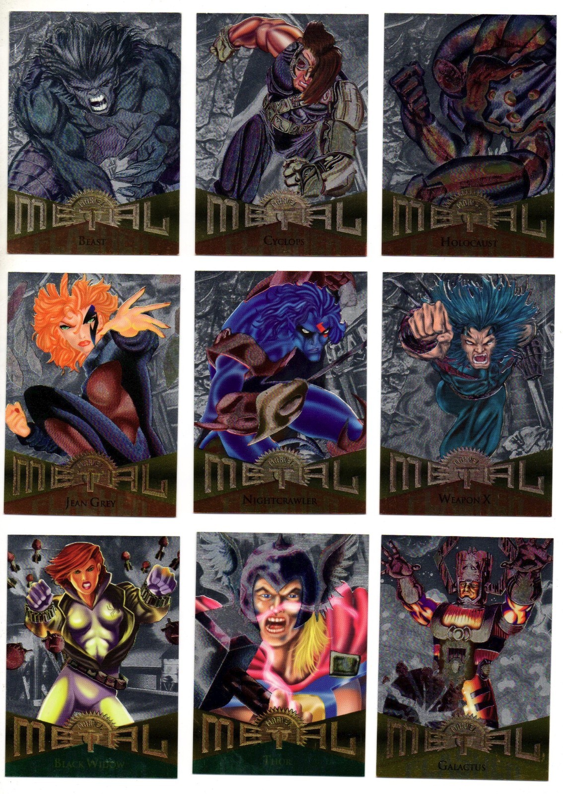 1995 Marvel Metal Silver Flashers Flasher You Pick the Card Finish Your Set