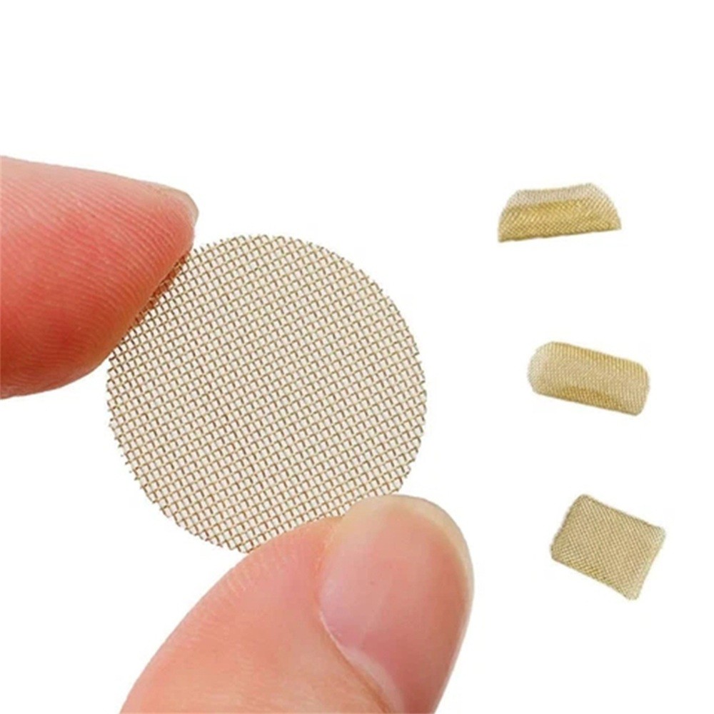 200pc 19mm Pipe Screens Gold/Brass Keep Ash Tobacco Particles from Entering Pipe